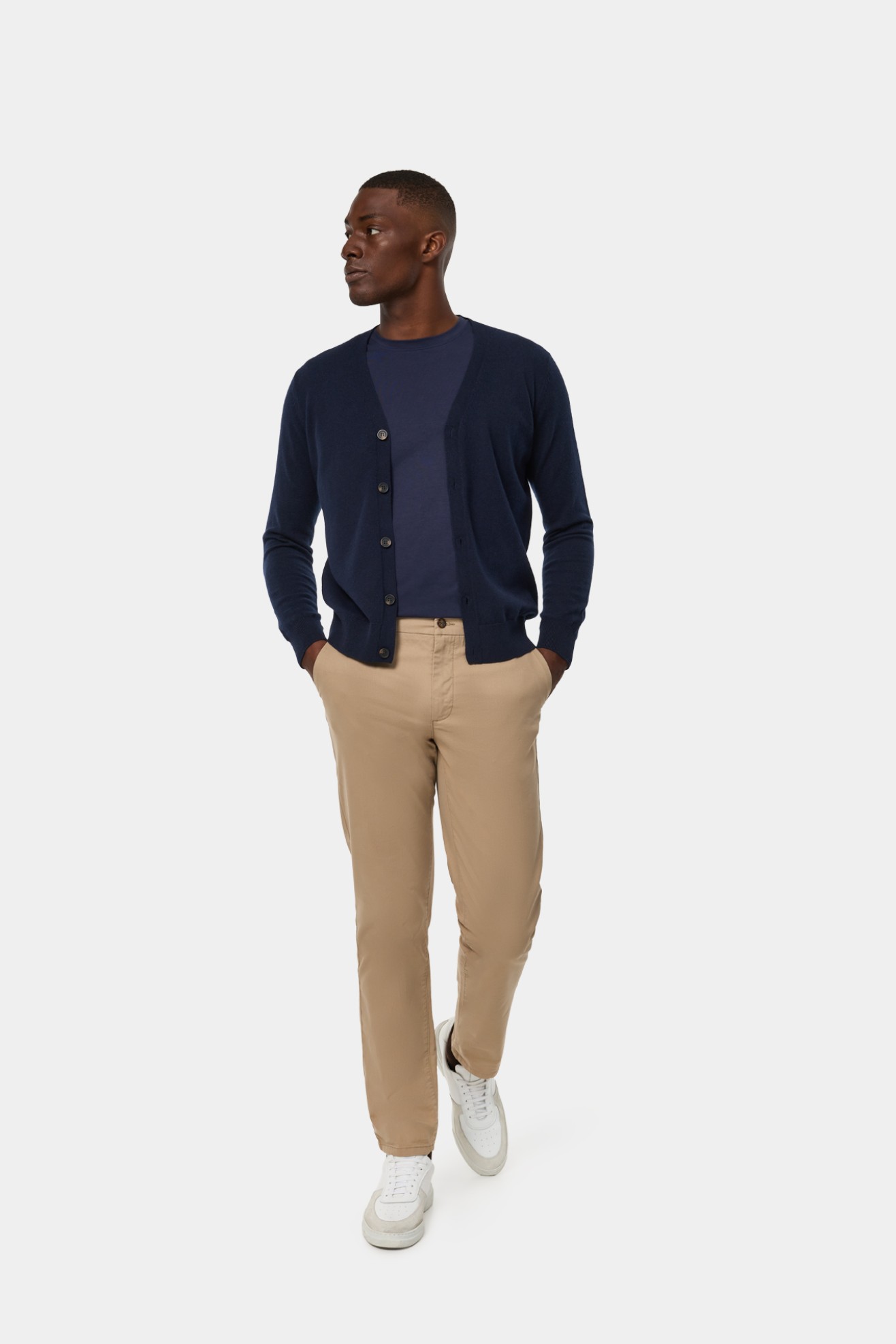 Casaco de malha em algodo e l