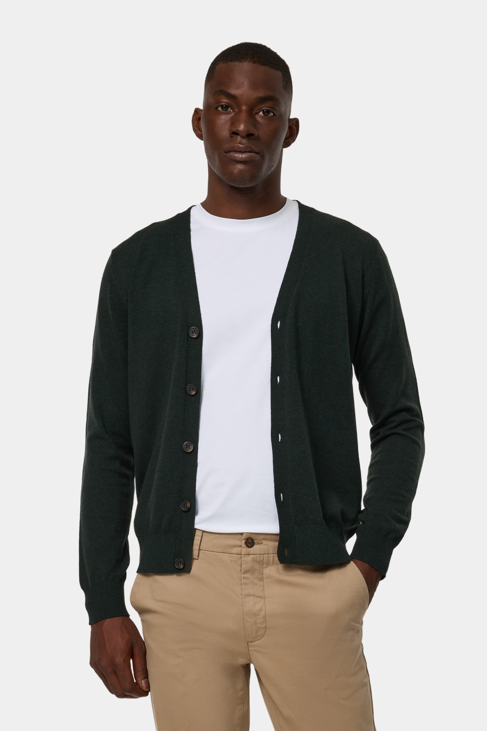 Chaqueta de punto de algodón y lana