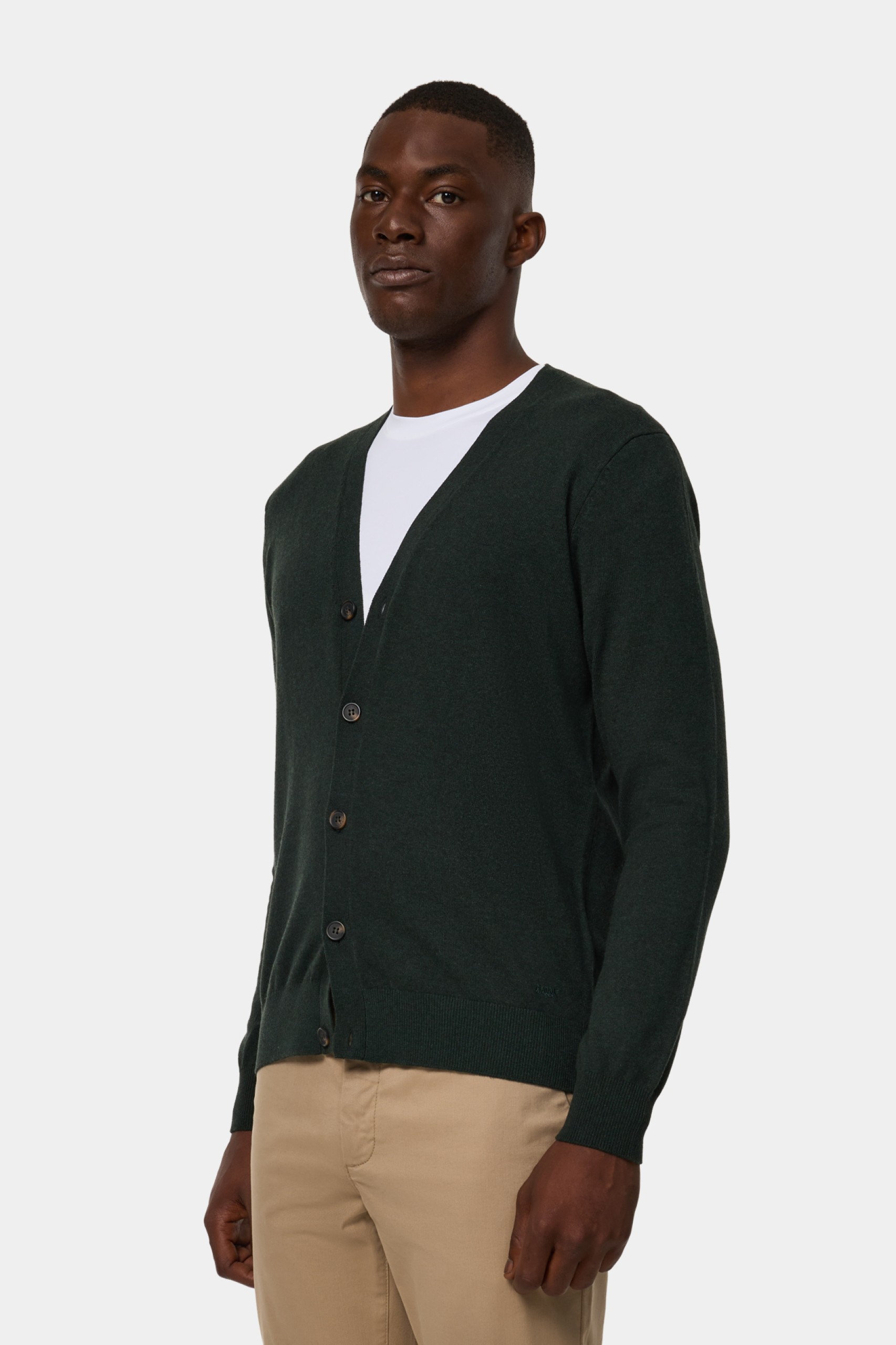 Chaqueta de punto de algodón y lana