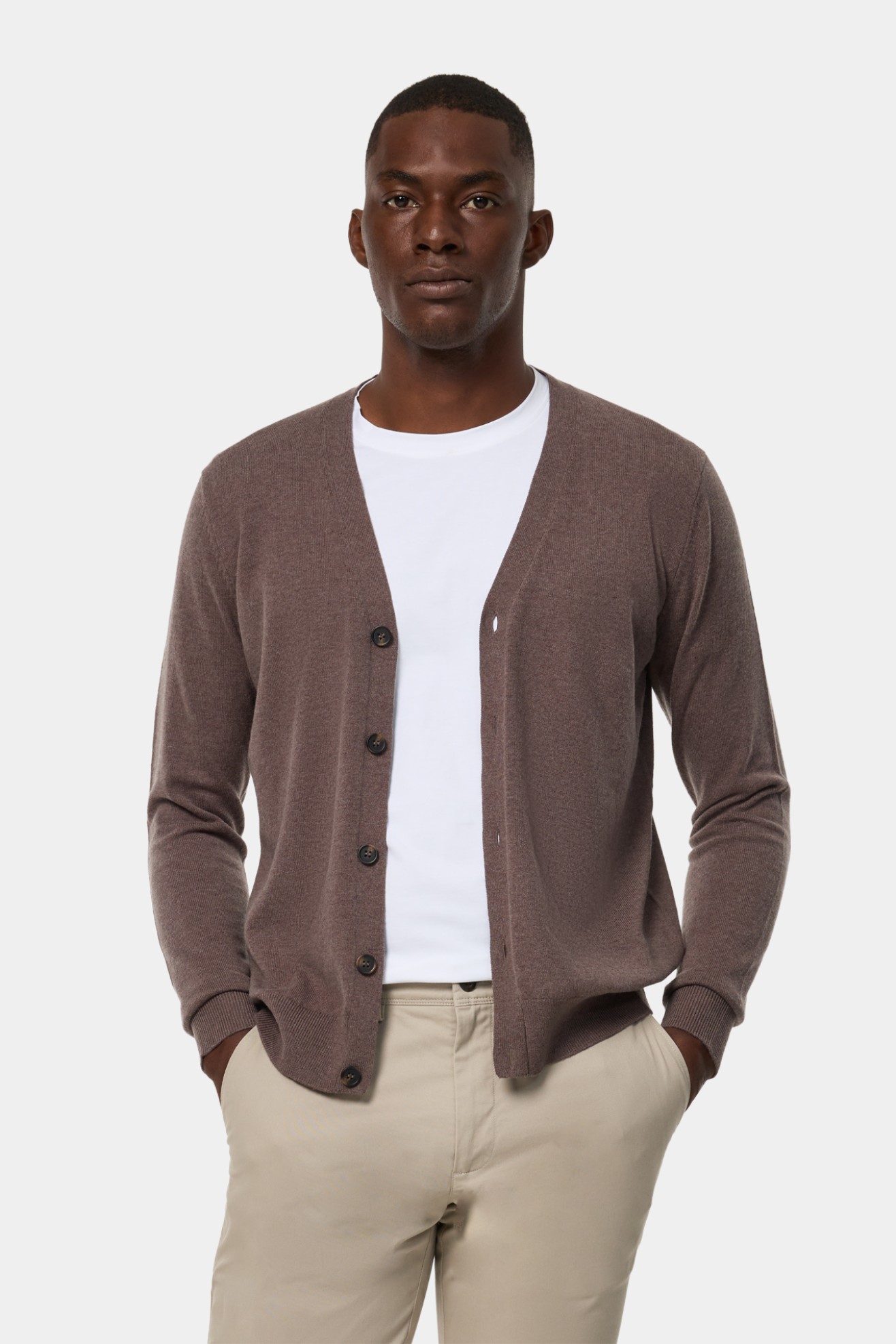 Chaqueta de punto de algodn y lana