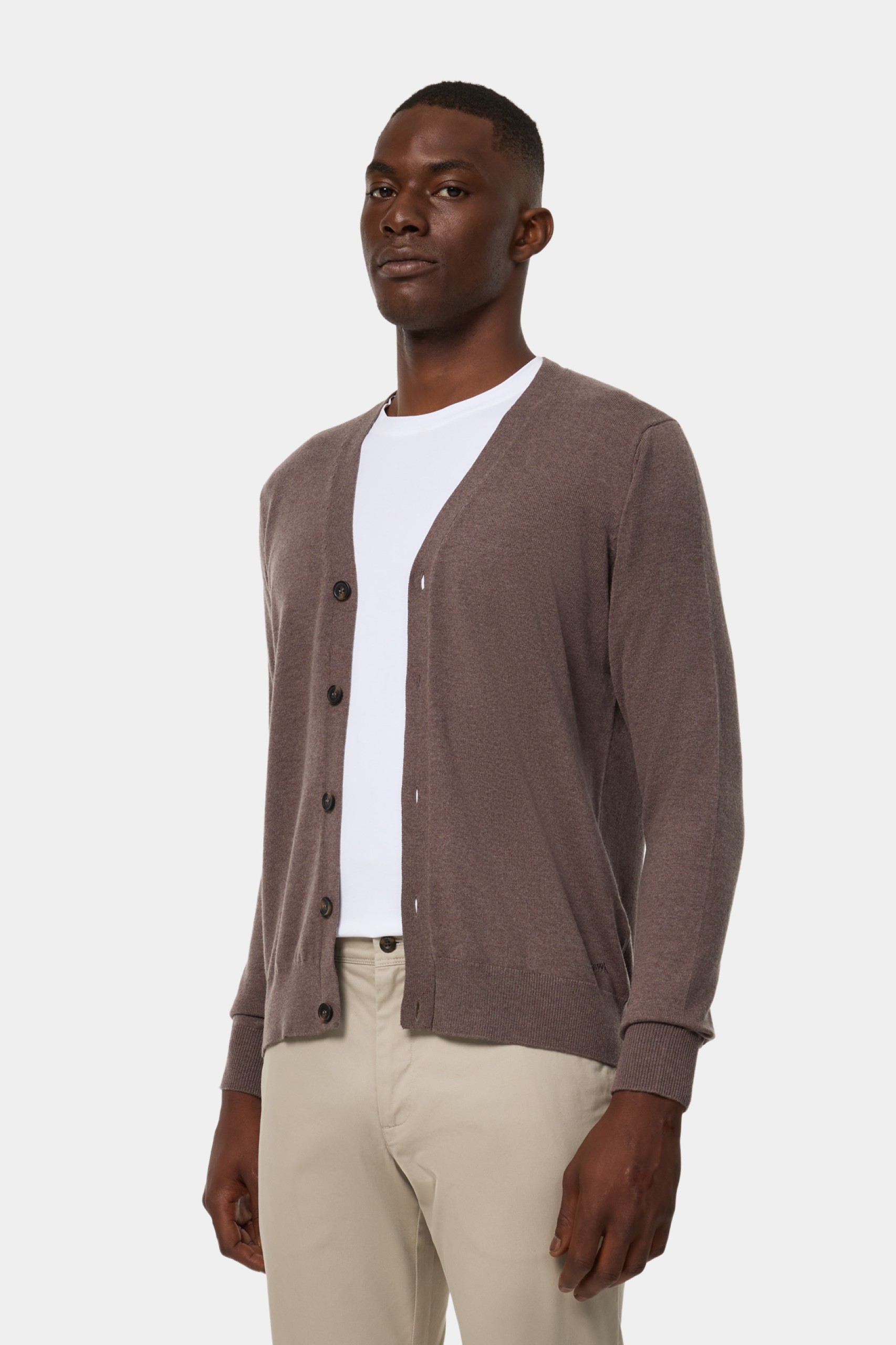 Chaqueta de punto de algodón y lana