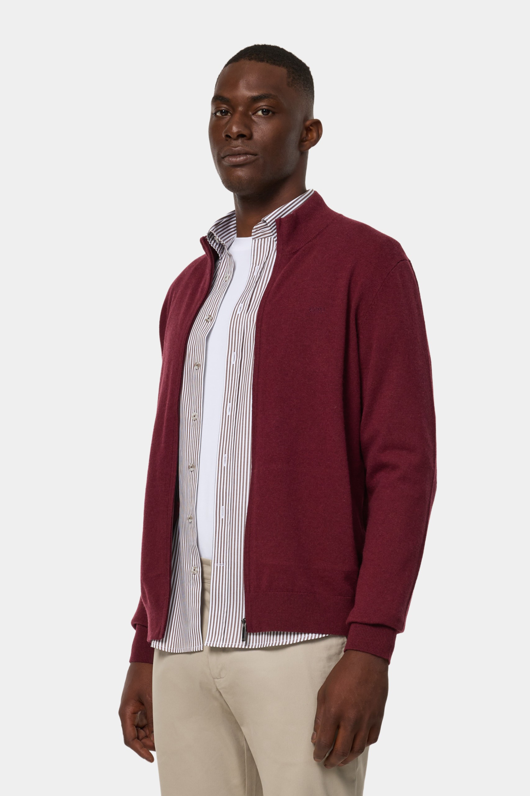 Casaco de malha em algodão e lã