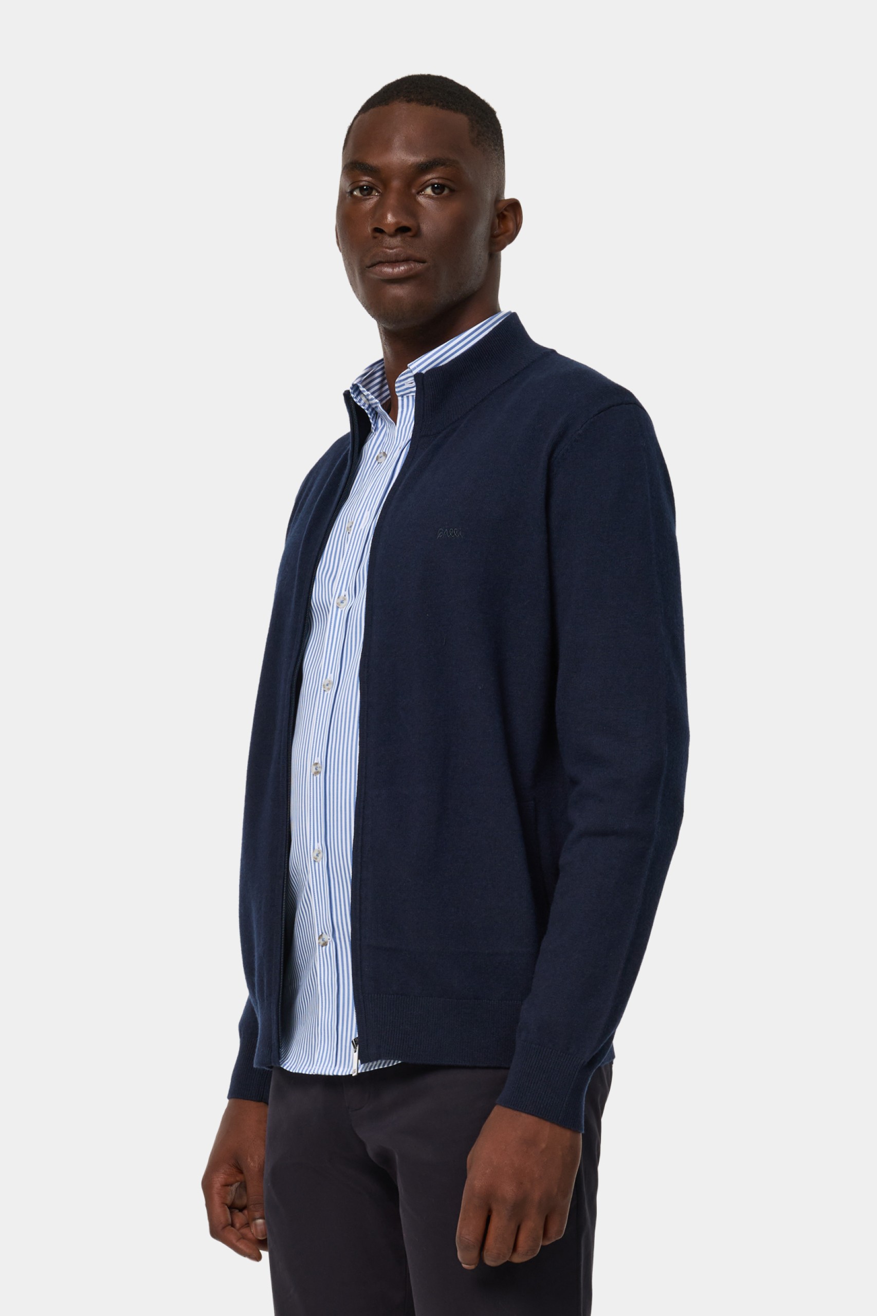 Casaco de malha em algodão e lã