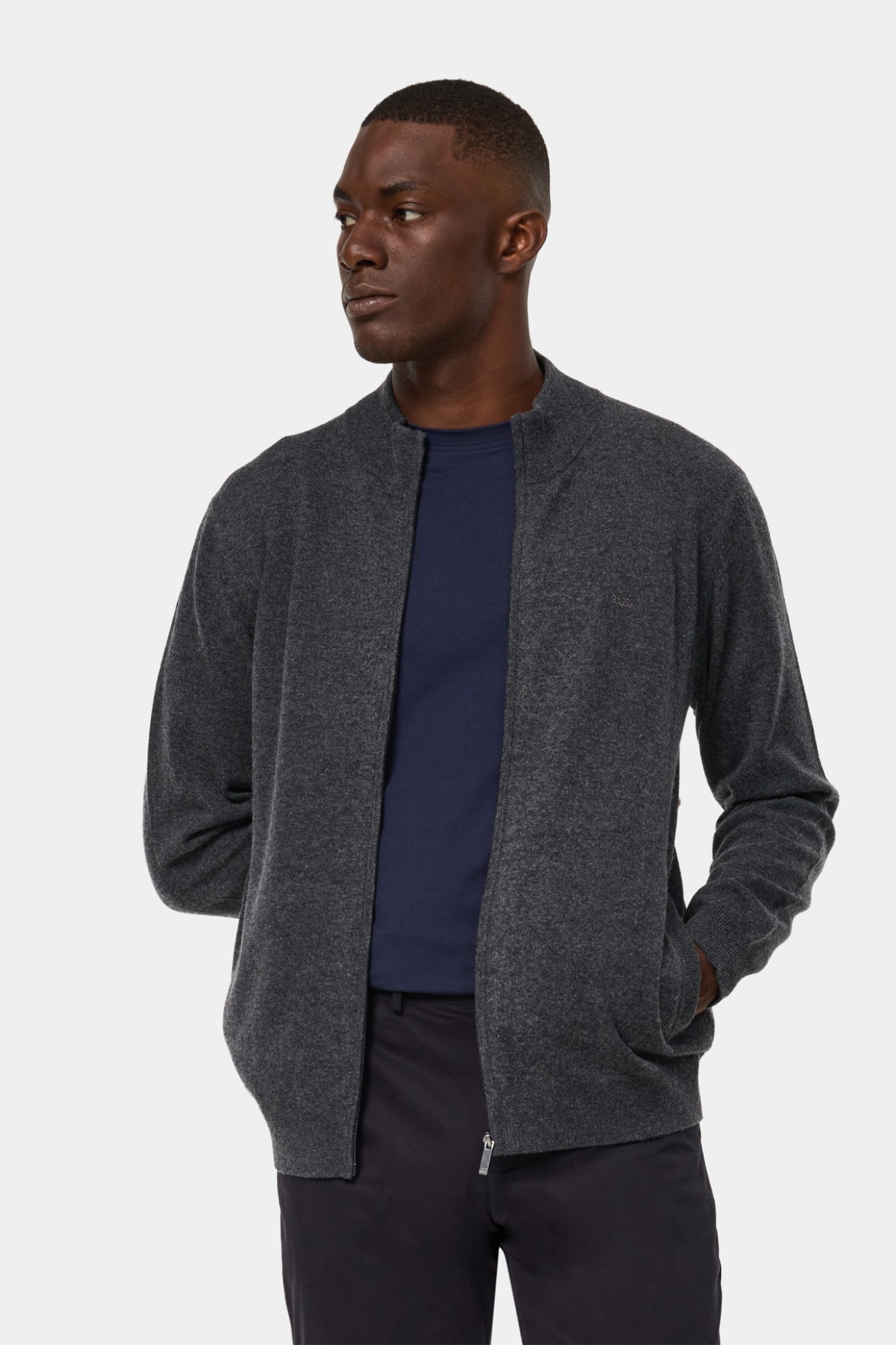 Casaco de malha em algodo e l