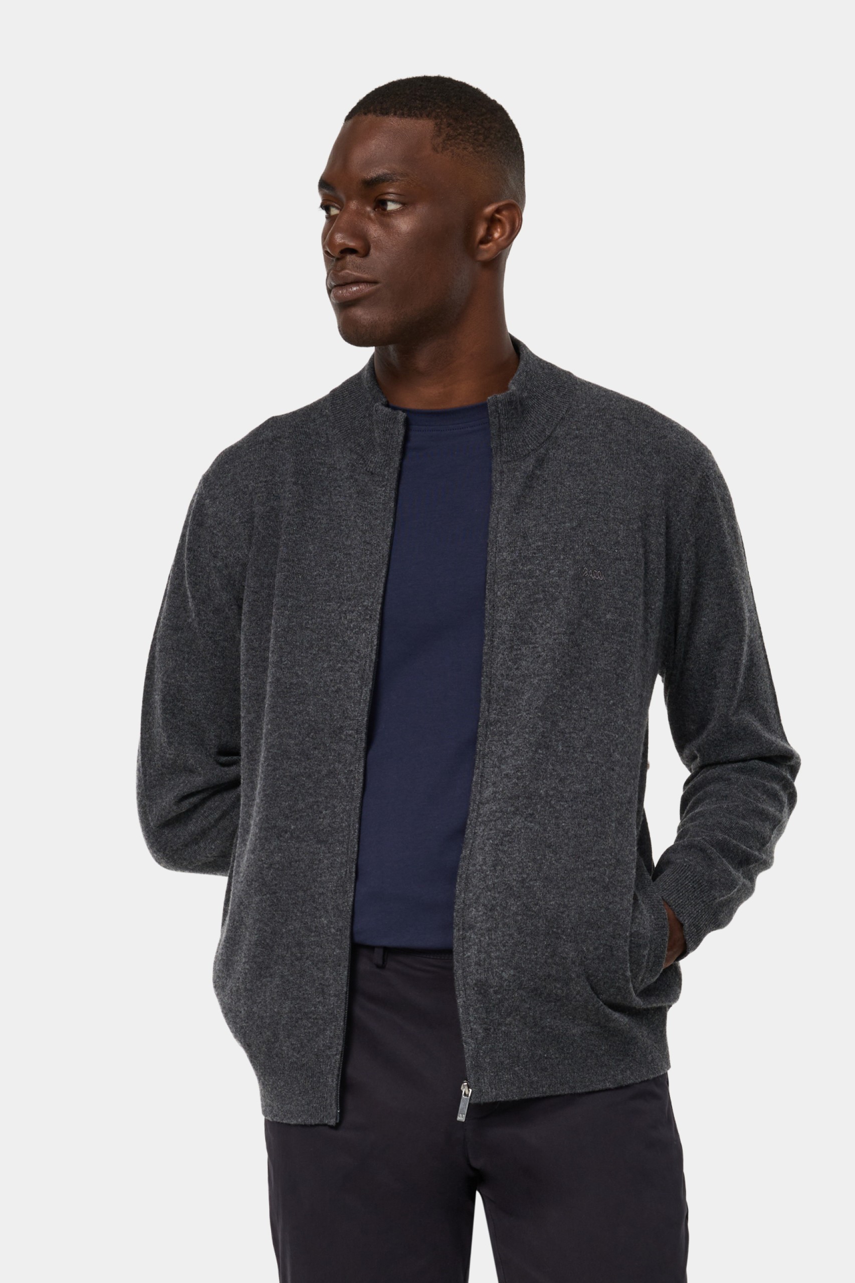 Casaco de malha em algodão e lã