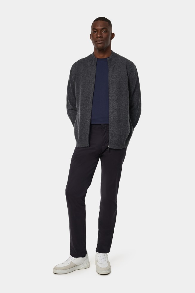 Casaco de malha em algodo e l