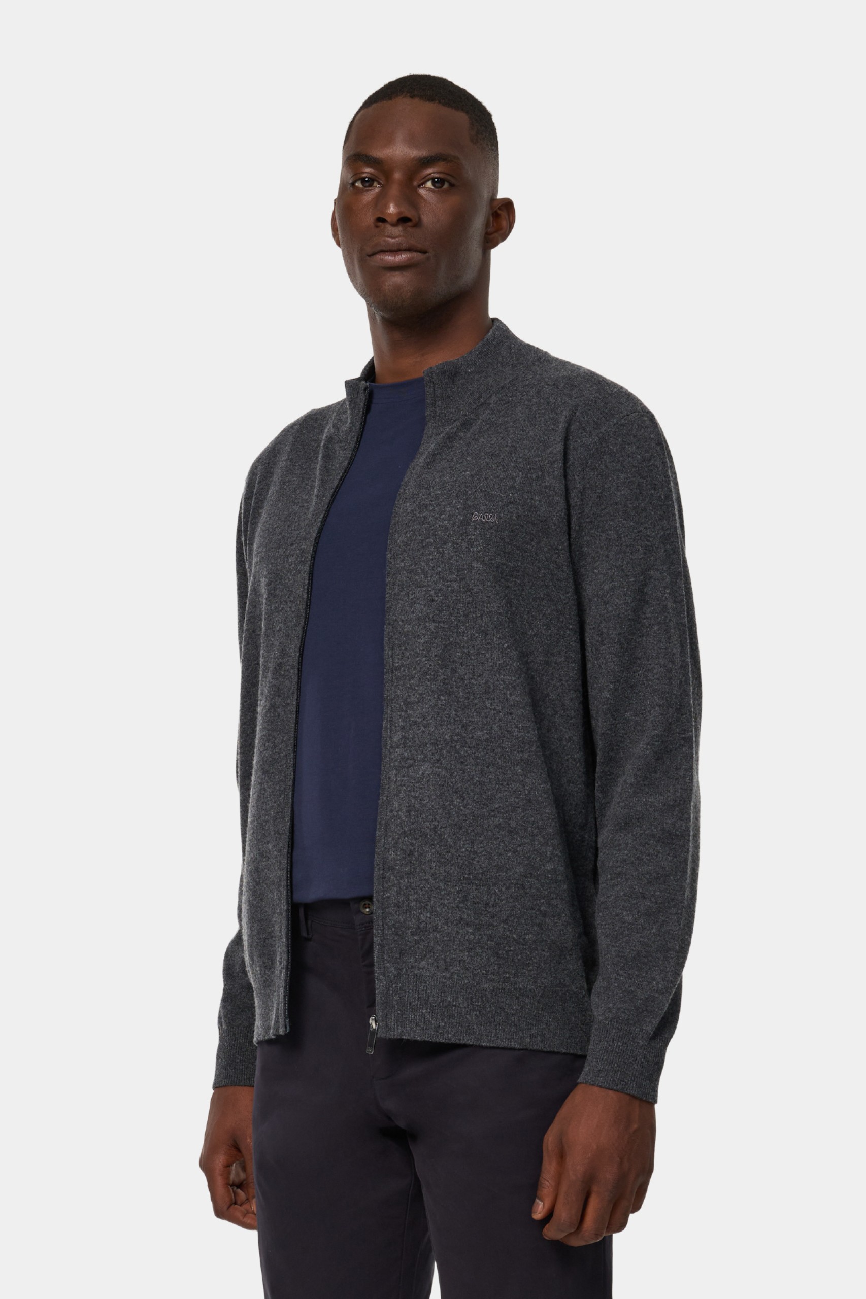 Casaco de malha em algodão e lã