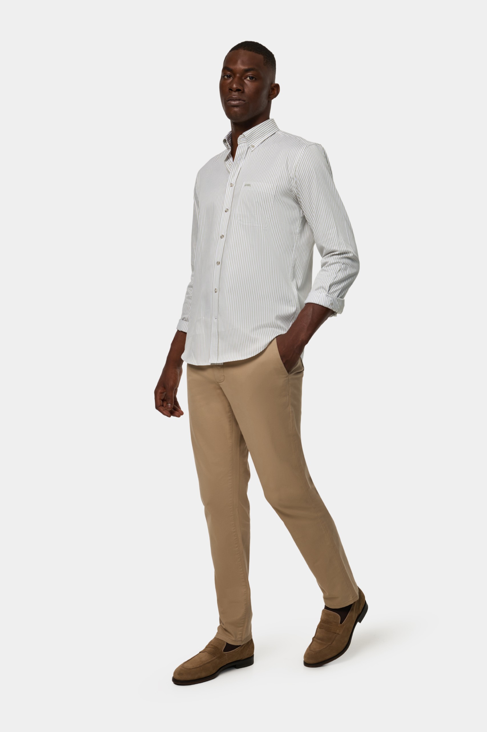 Camisa a rayas de corte regular