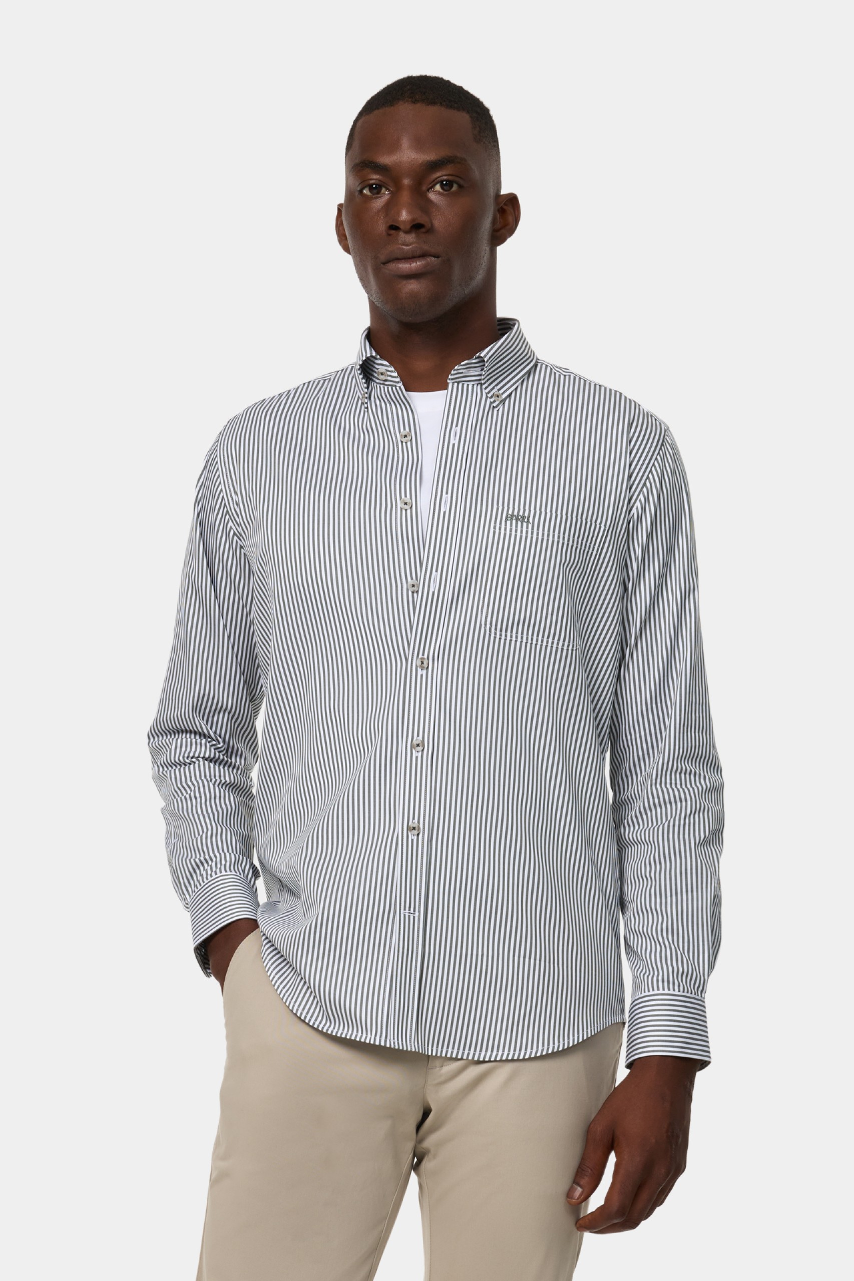 Camisa a rayas de corte regular