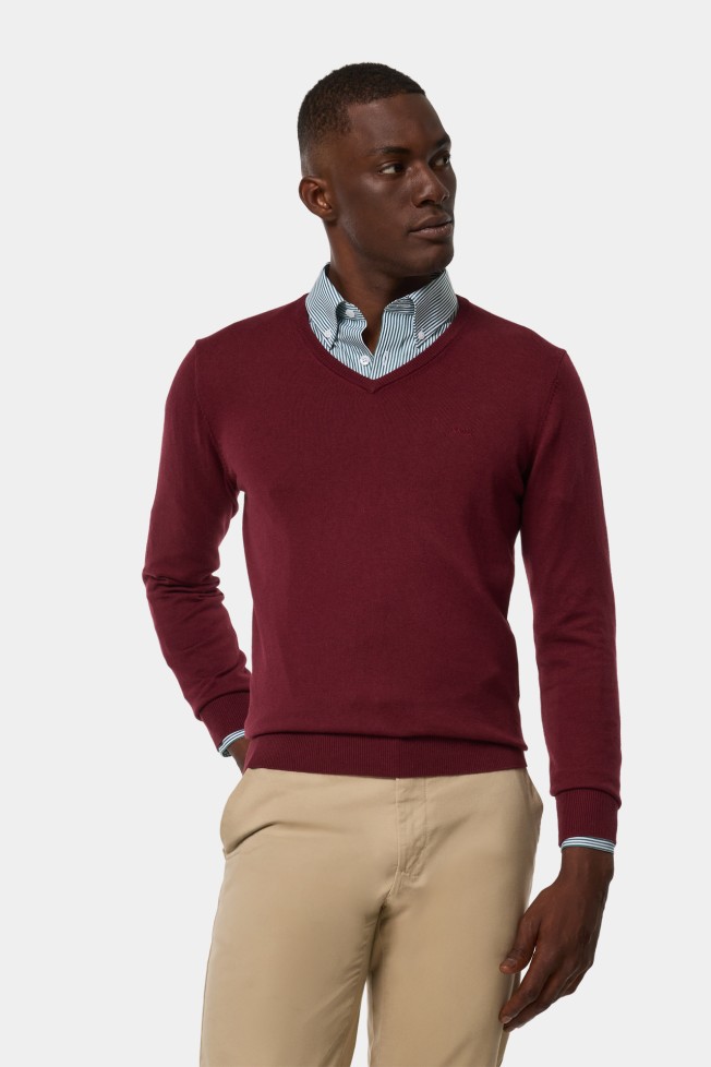 Camisola malha em algod�o e caxemira