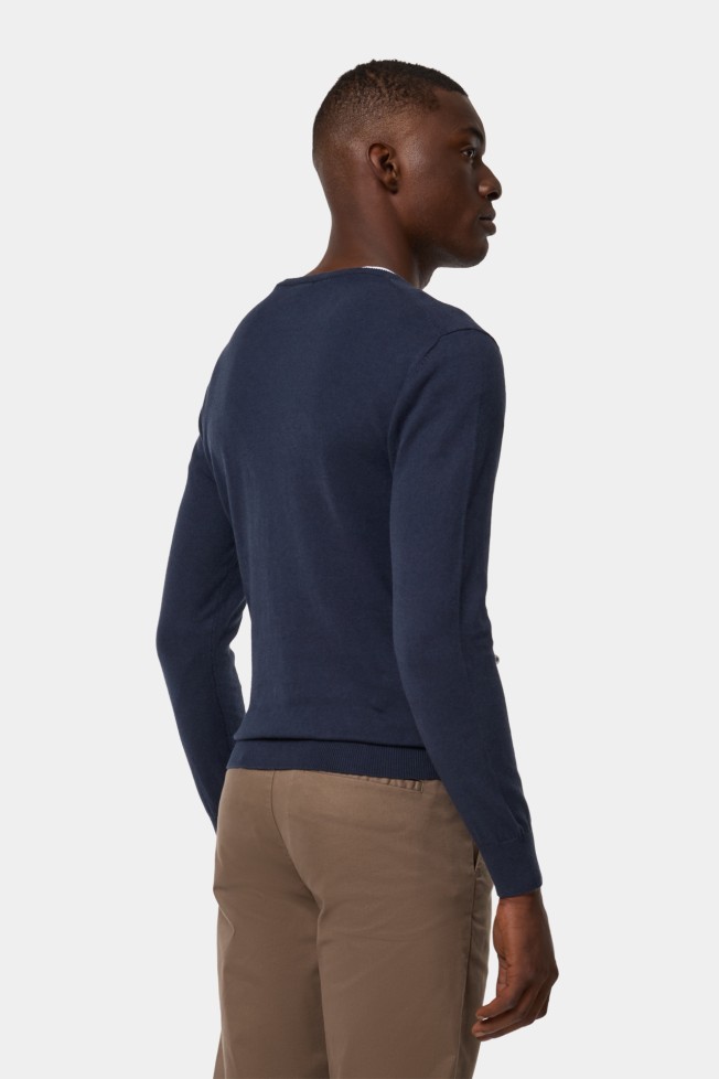 Camisola algodão e caxemira azul-marinho Camisola algodão e caxemira azul-marinho