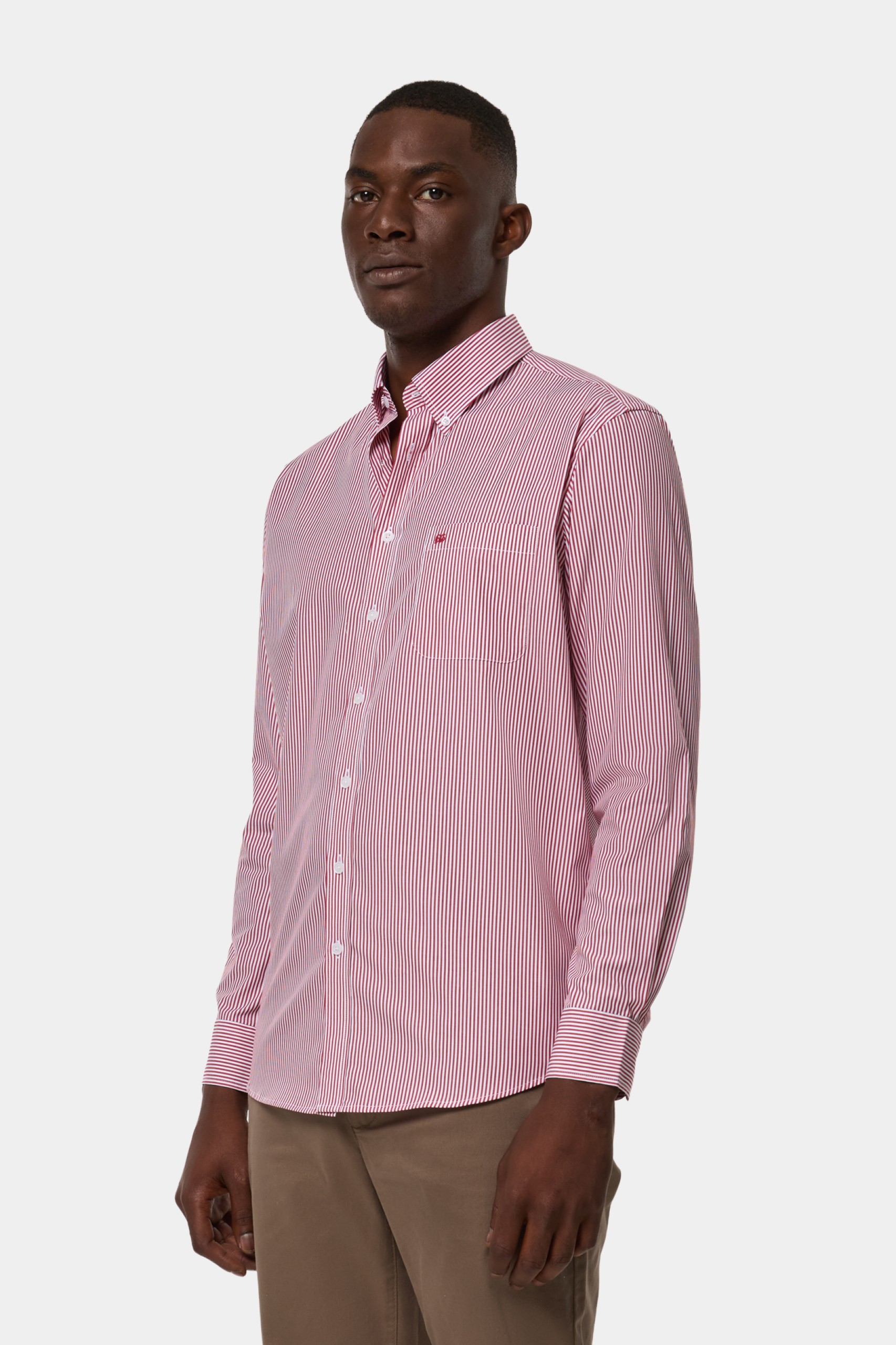Camisa de rayas rojas 100% algodón
