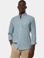 Camisa �s riscas verde 100% algod�o