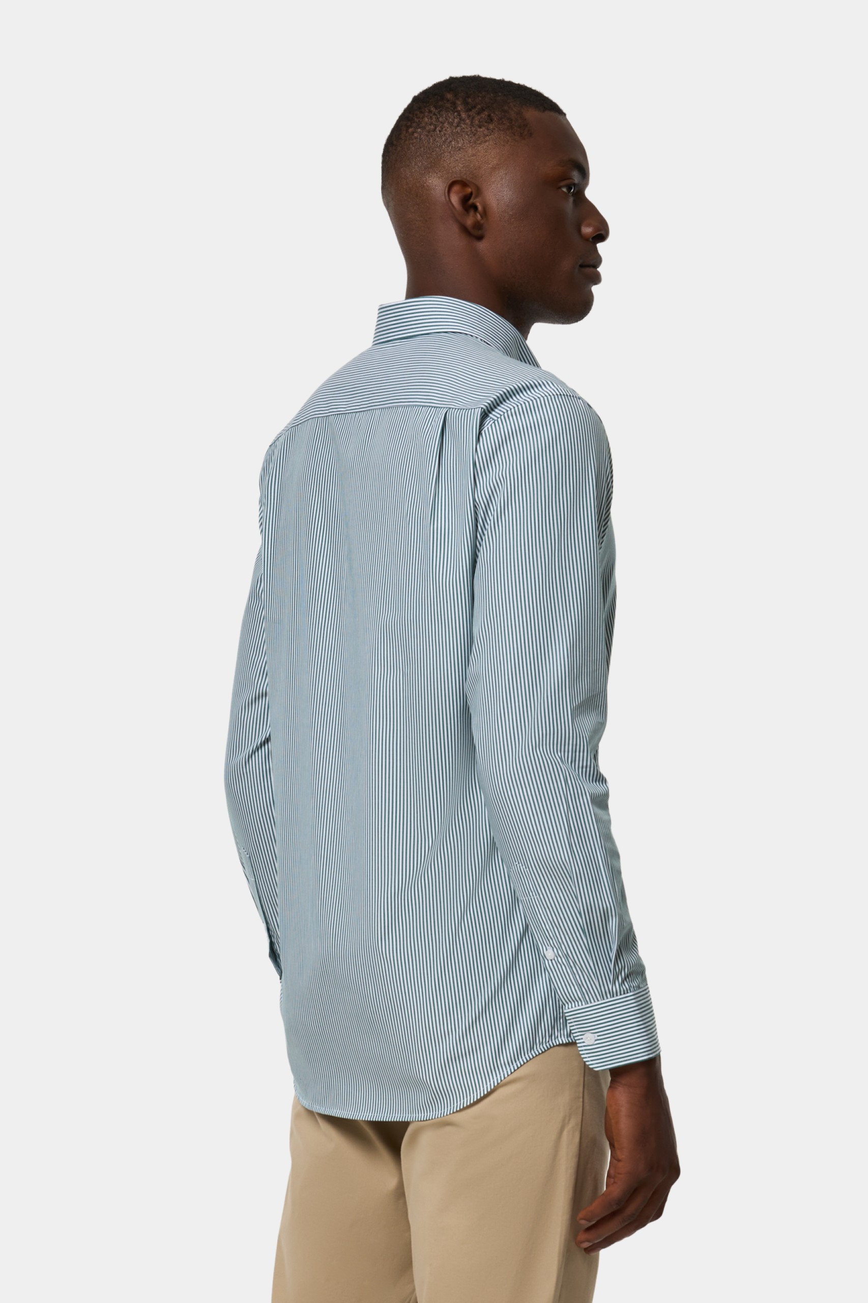 Camisa de rayas verdes 100% algodón