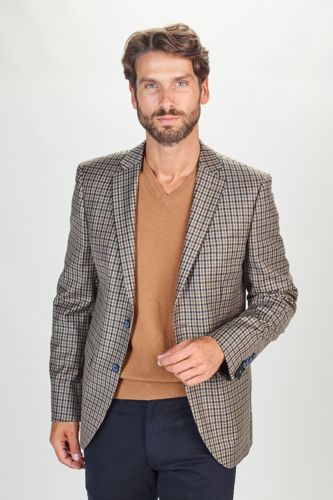 Blazer slim fit xadrez