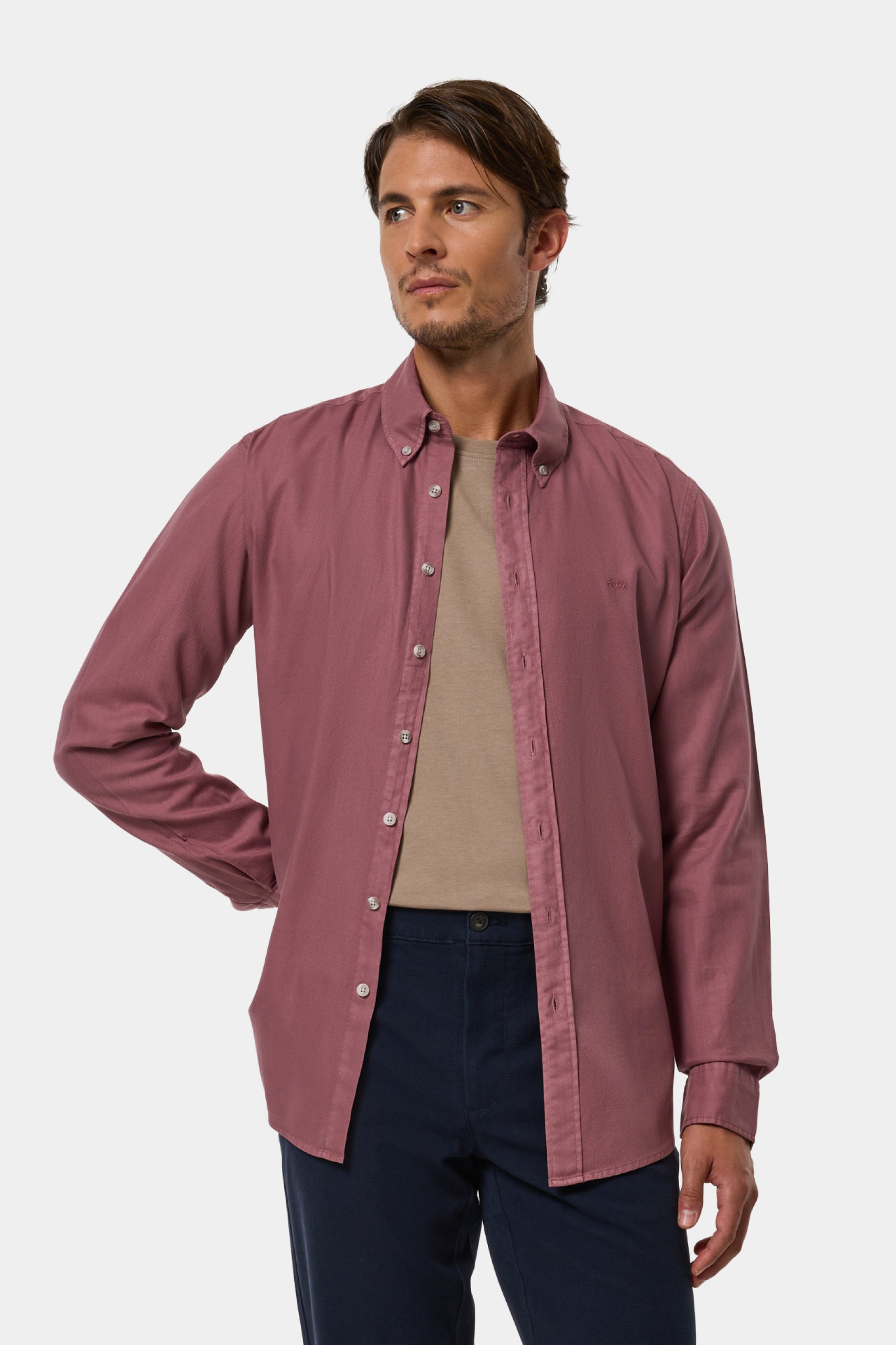 Camisa slim fit de algodón