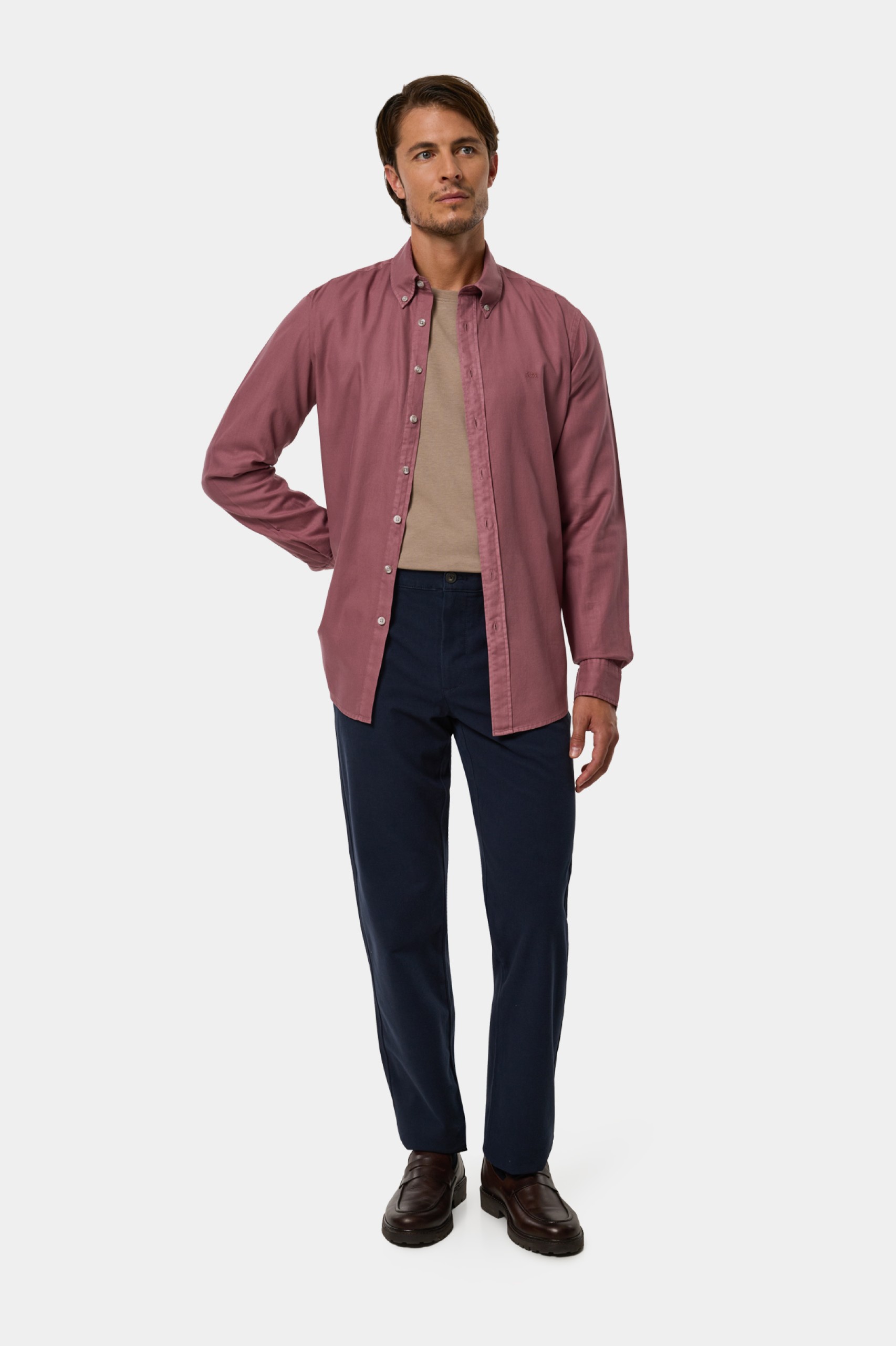 Camisa slim fit de algodón