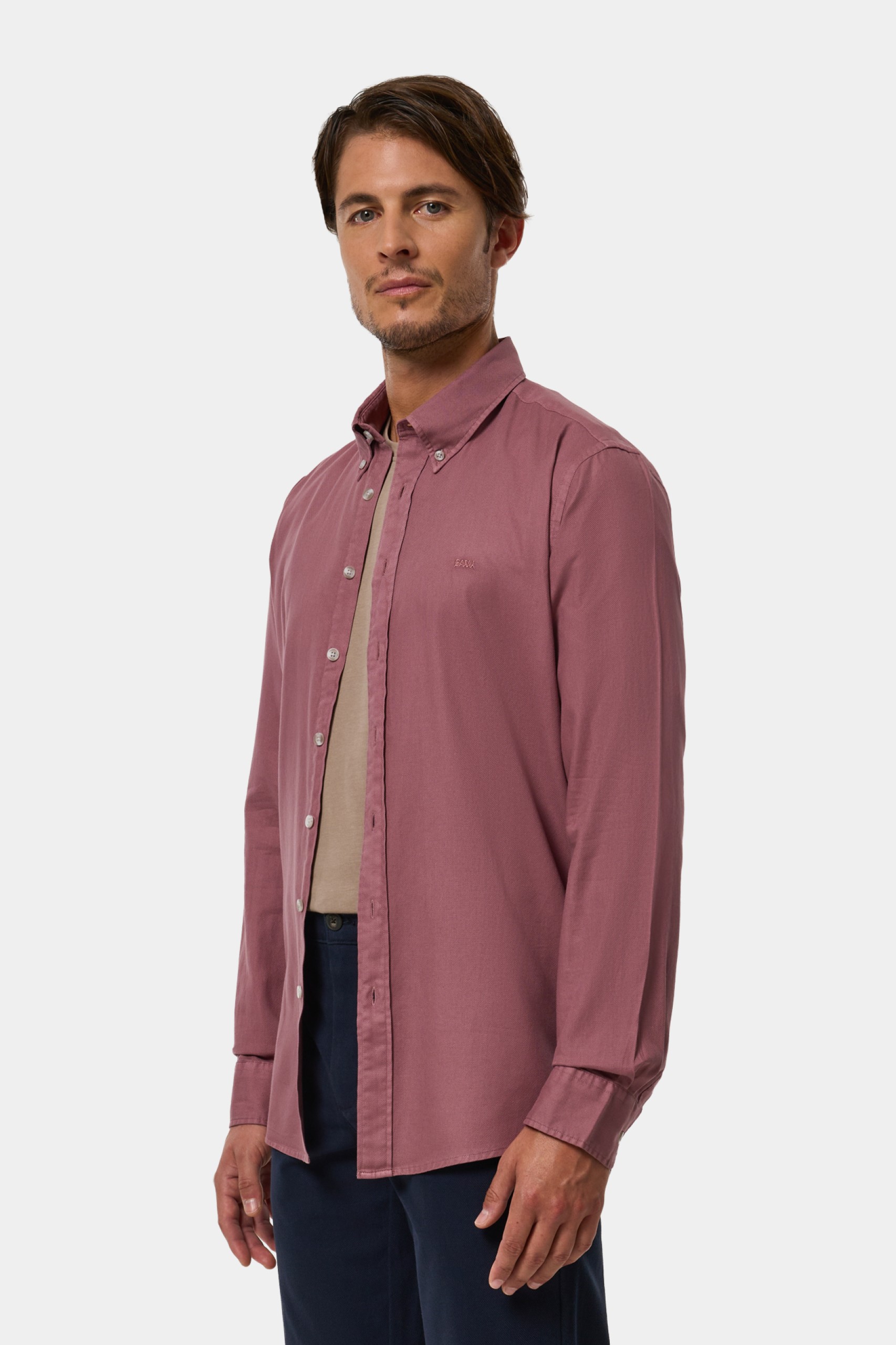 Camisa slim fit de algodón