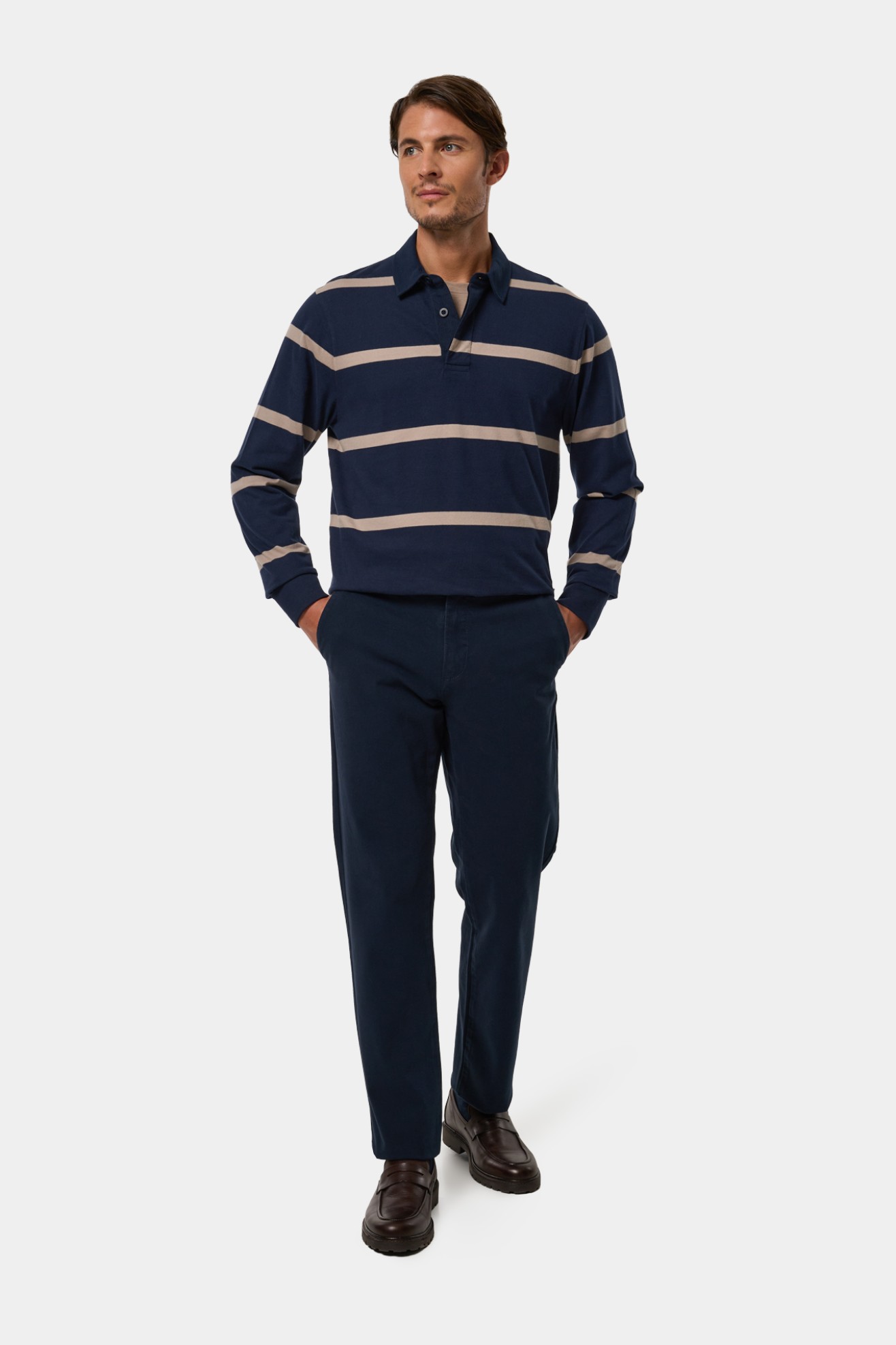 Polo de punto a rayas