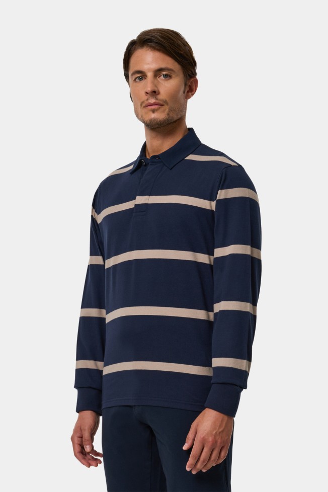 Polo de malha às riscas Polo de malha às riscas