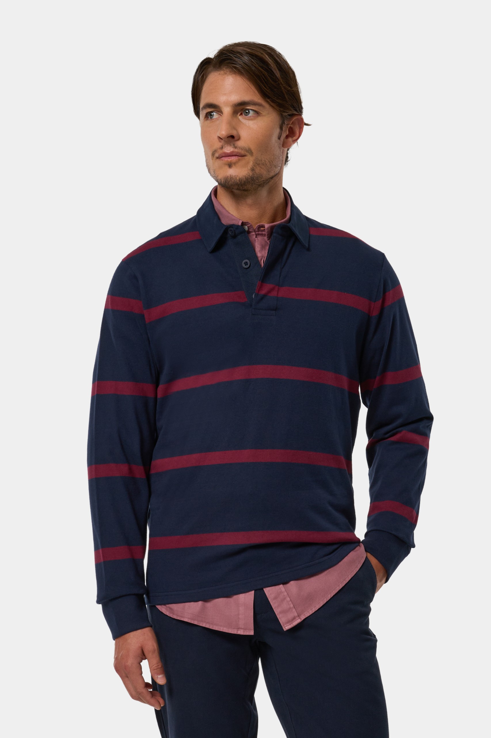 Polo de punto a rayas