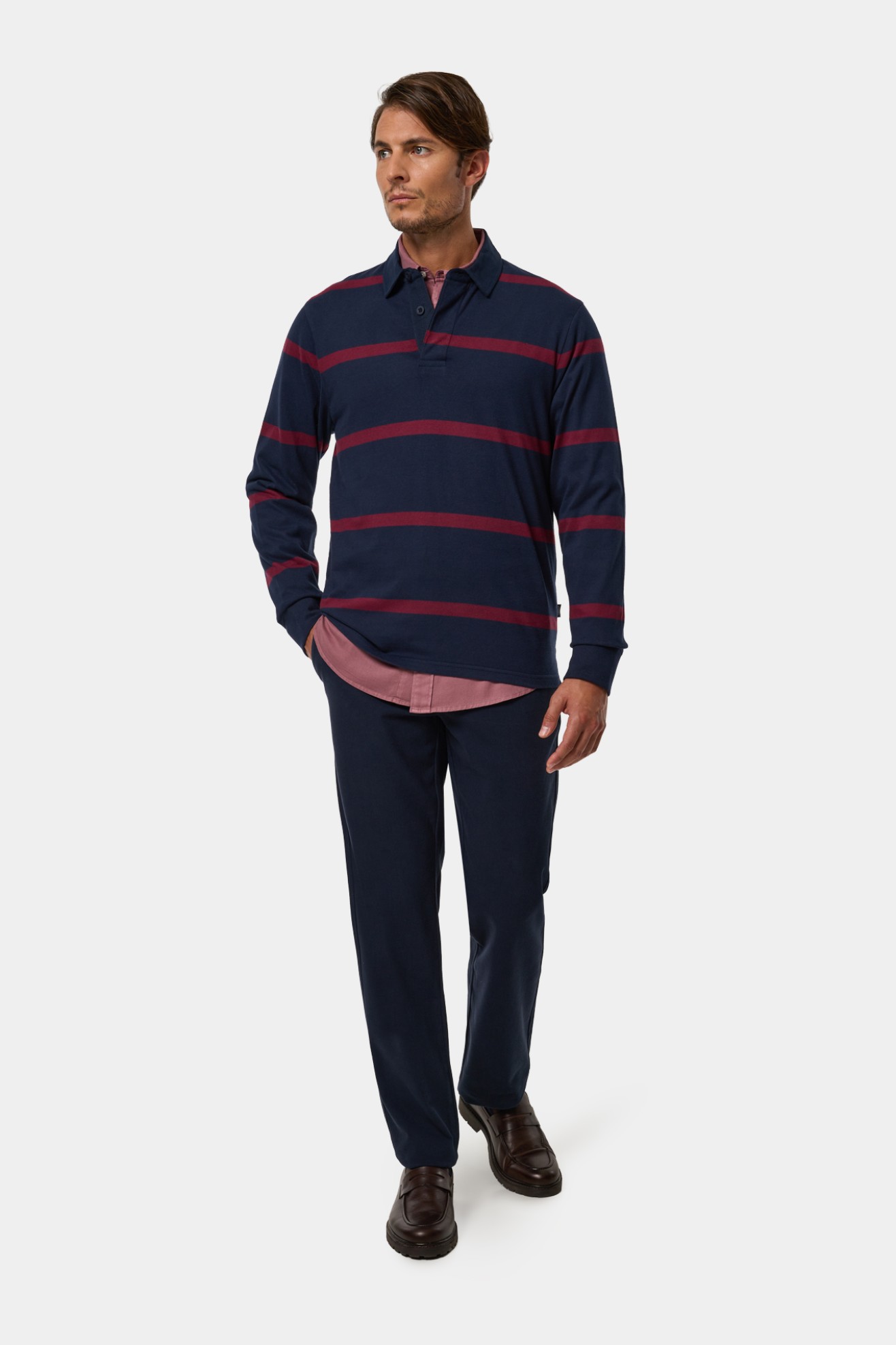 Polo de punto a rayas