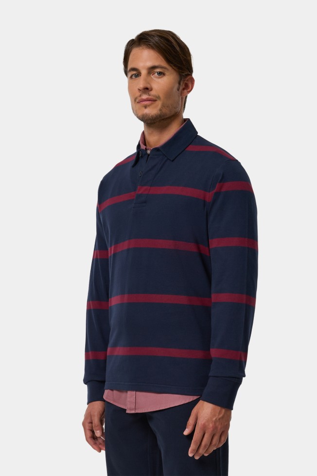 Polo de malha às riscas Polo de malha às riscas