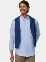 Camisa Oxford slim fit em azul