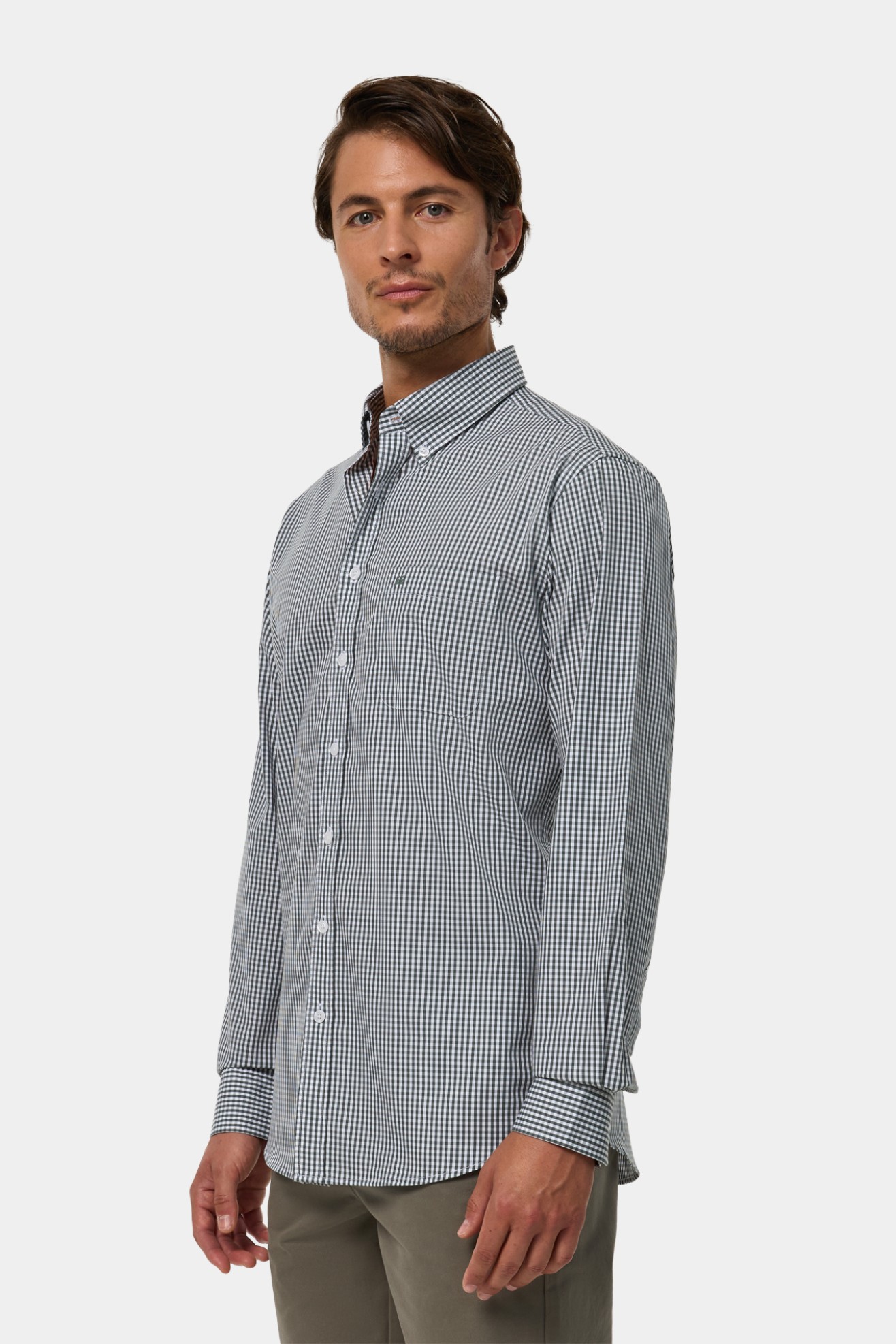 Camisa popeline regular fit em verde