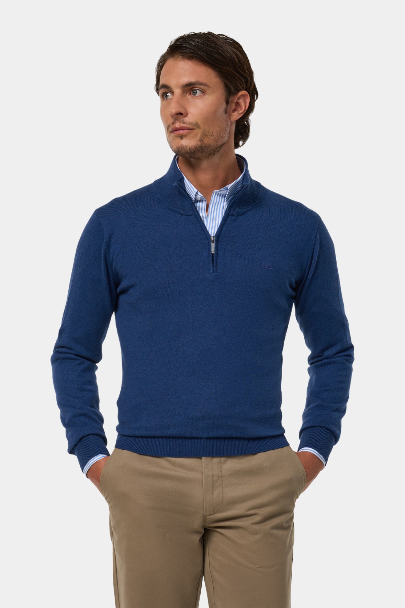 Camisola malha em algodo e caxemira