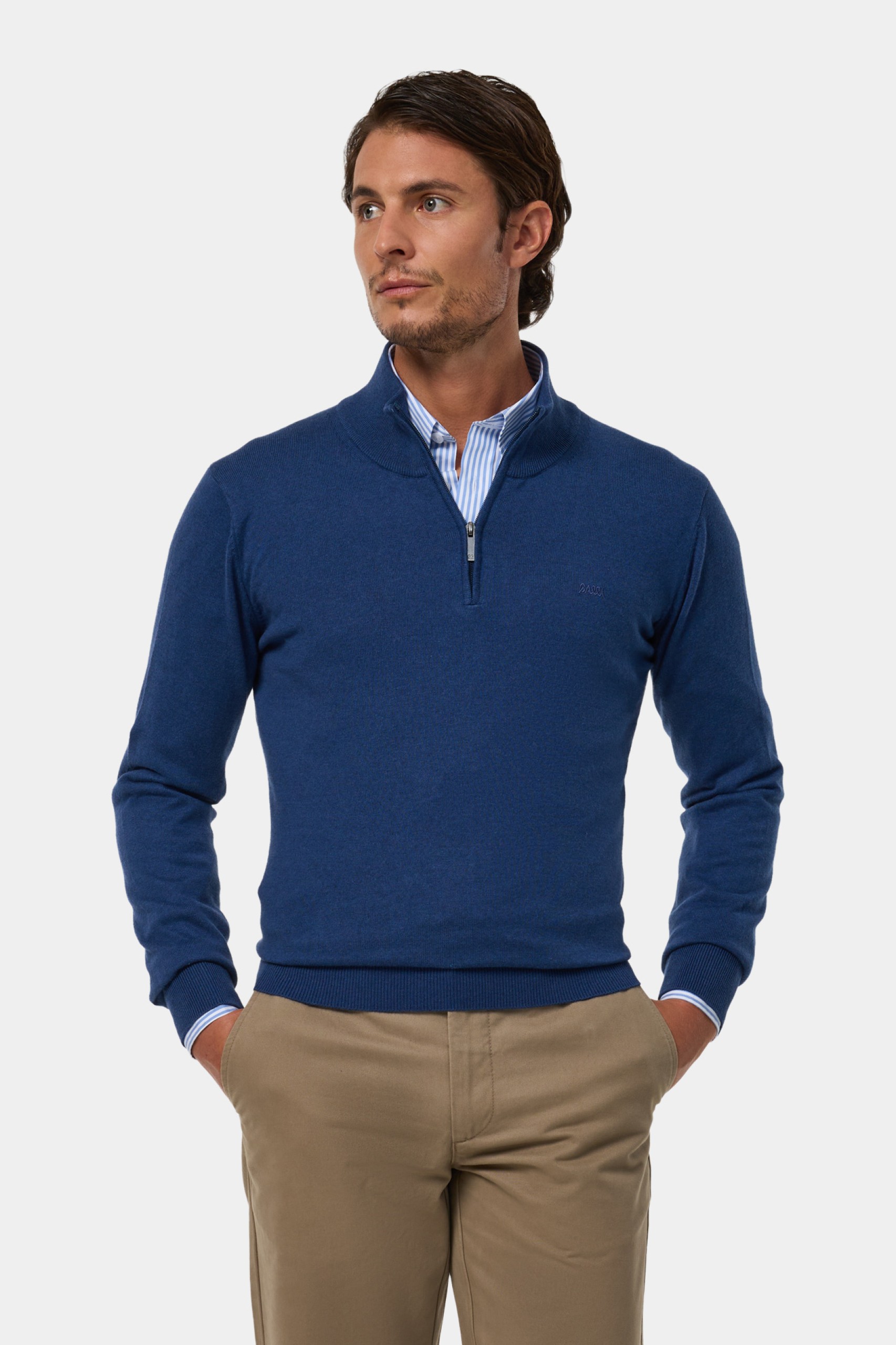 Camisola malha em algodão e caxemira