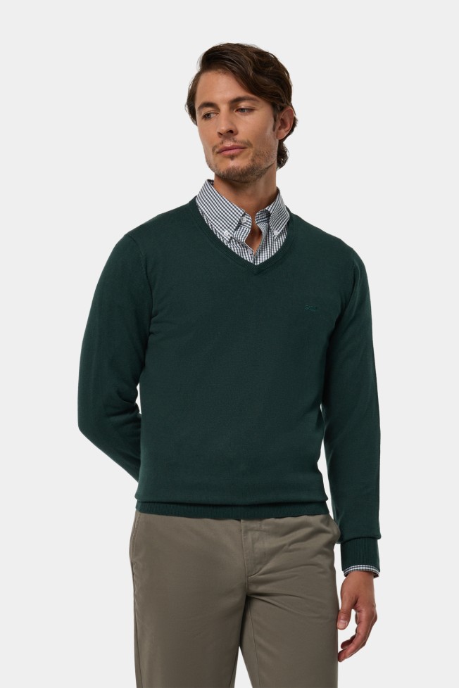 Camisola malha em algod�o e caxemira