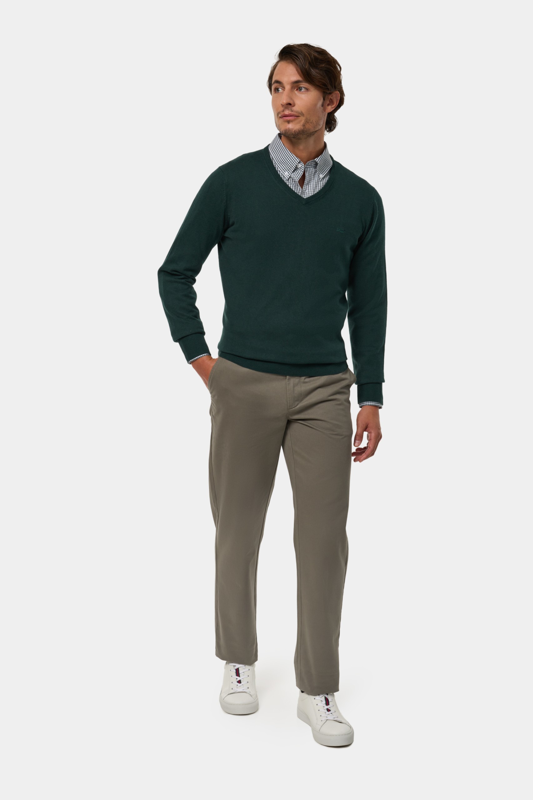 Camisola malha em algodão e caxemira