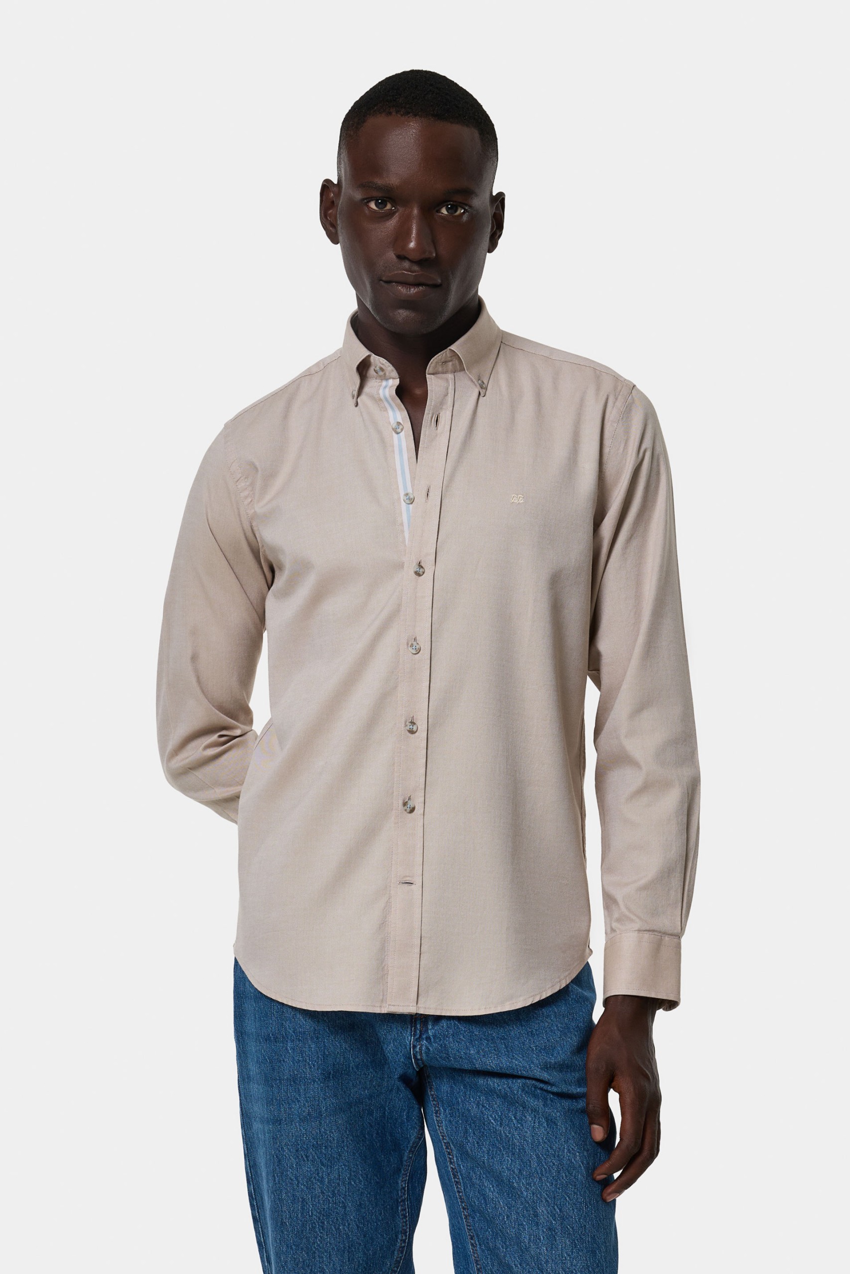 Camisa slim fit de algodón