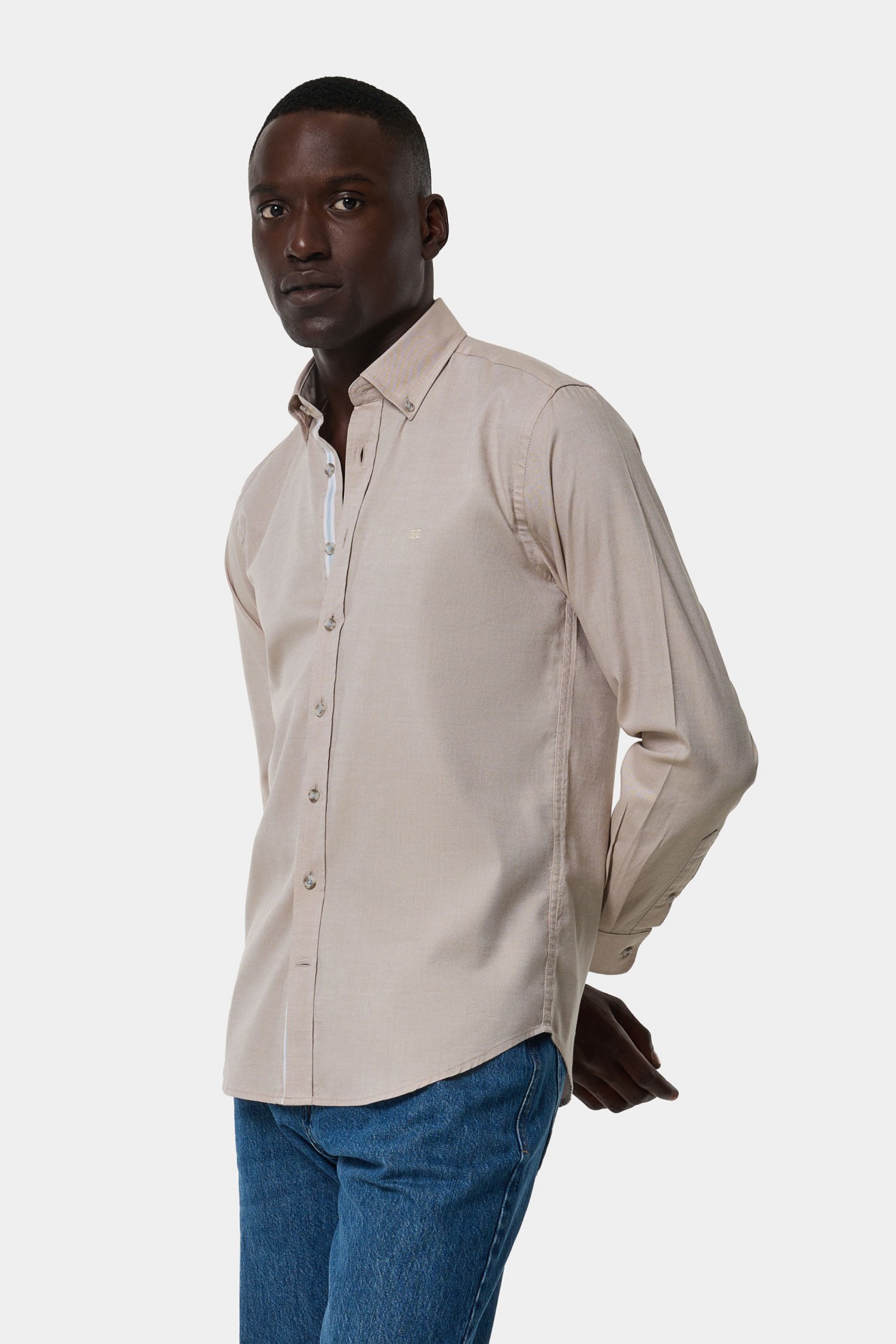 Camisa slim fit em algodo