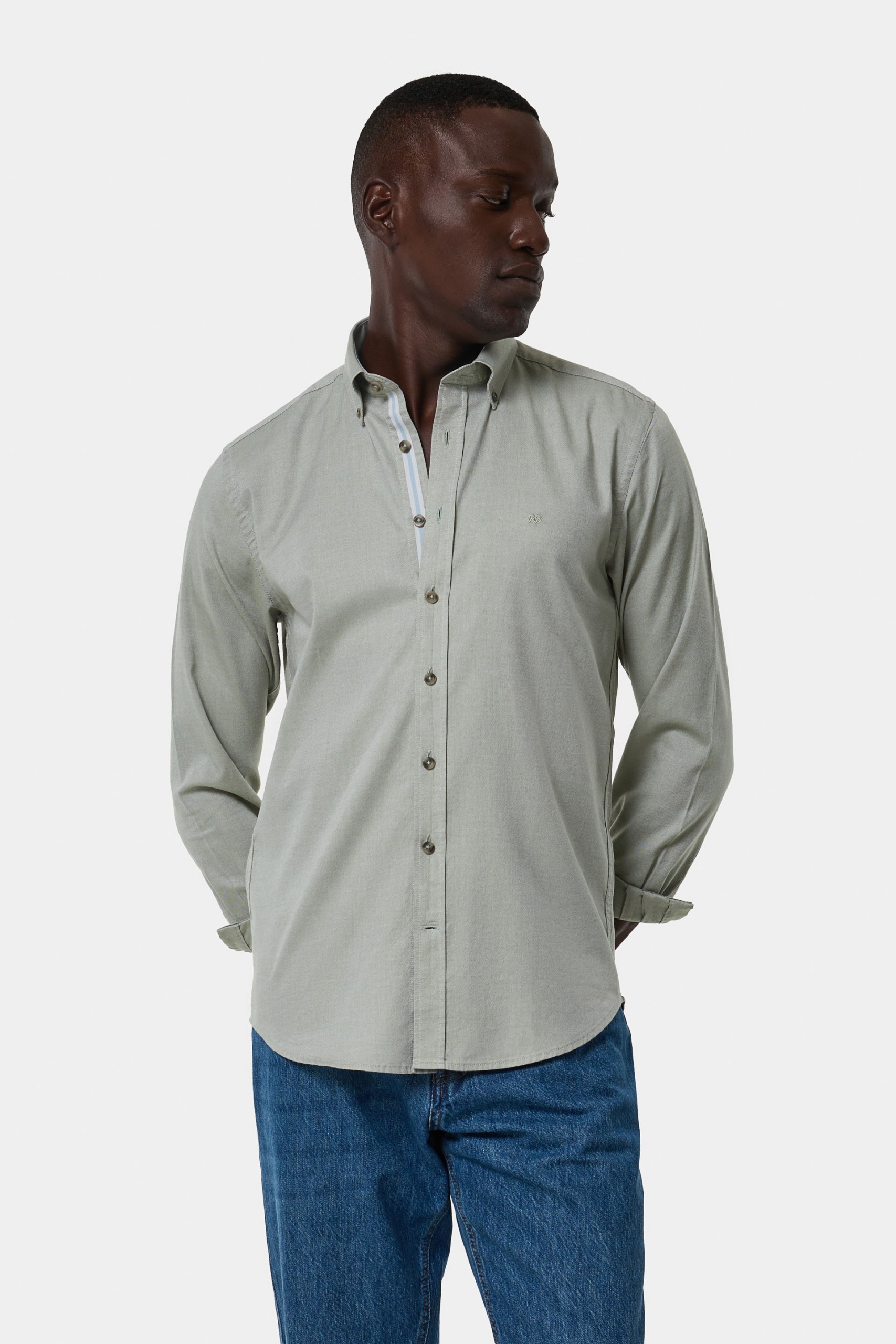 Camisa slim fit de algodón
