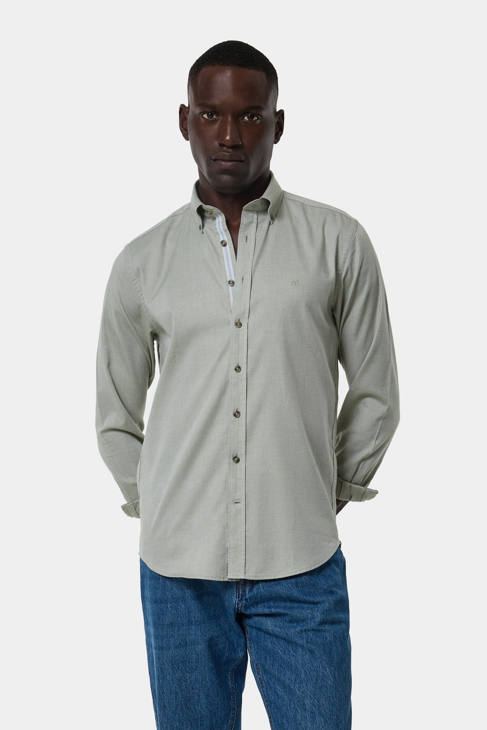 Camisa slim fit de algodón
