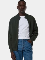 Chaqueta de punto verde hecha de algod�n y lana