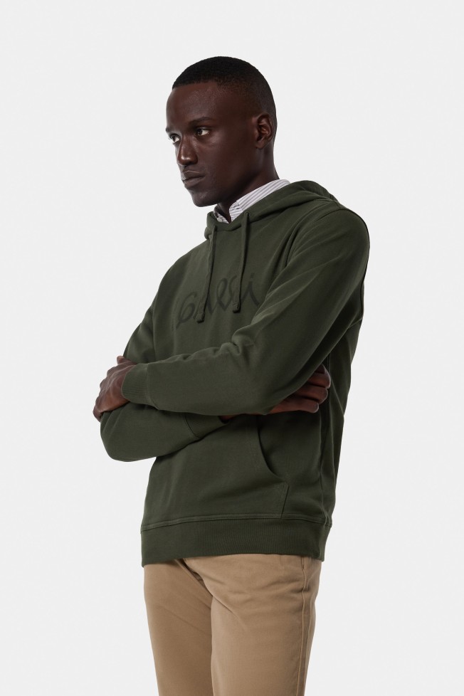 Camisola com capuz verde 100% algodão Camisola com capuz verde 100% algodão