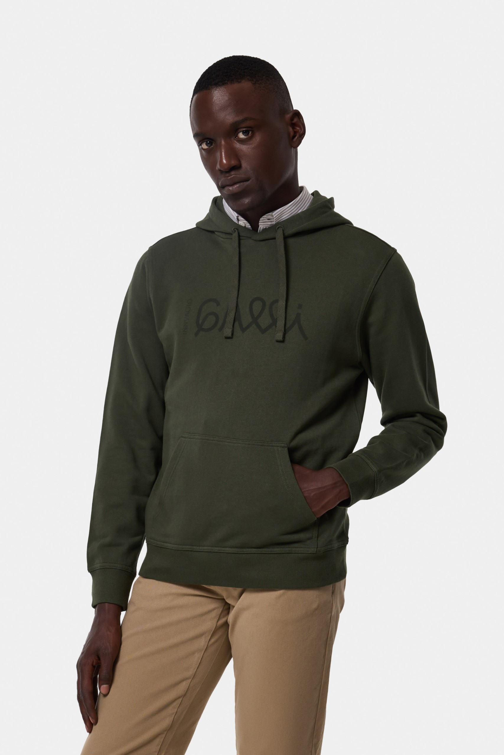 Sudadera con capucha verde 100% algodón