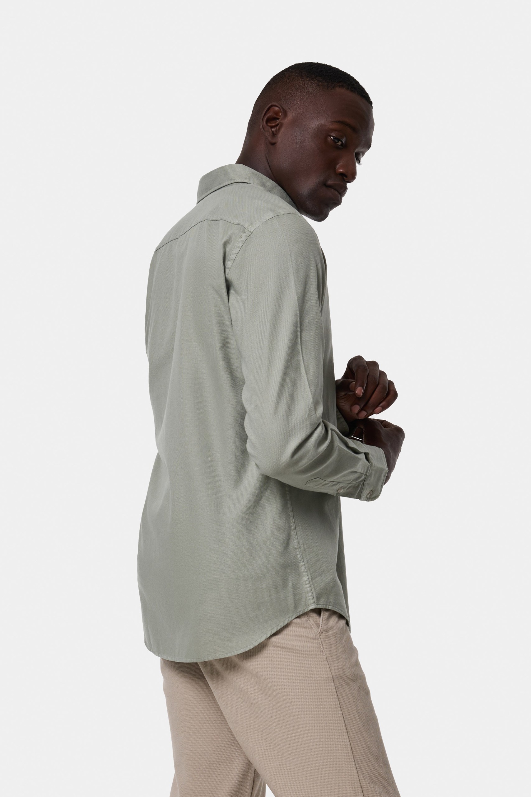 Camisa slim fit de algodón