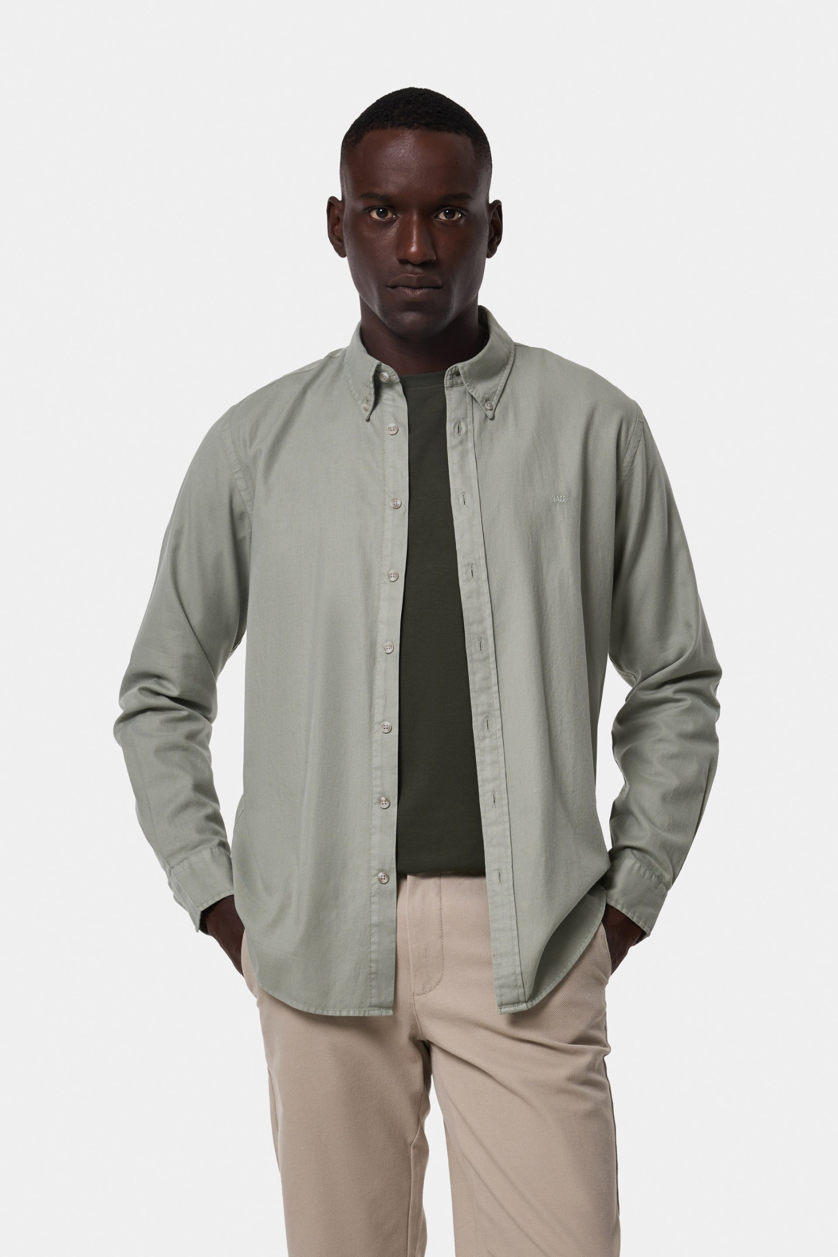 Camisa slim fit de algodón