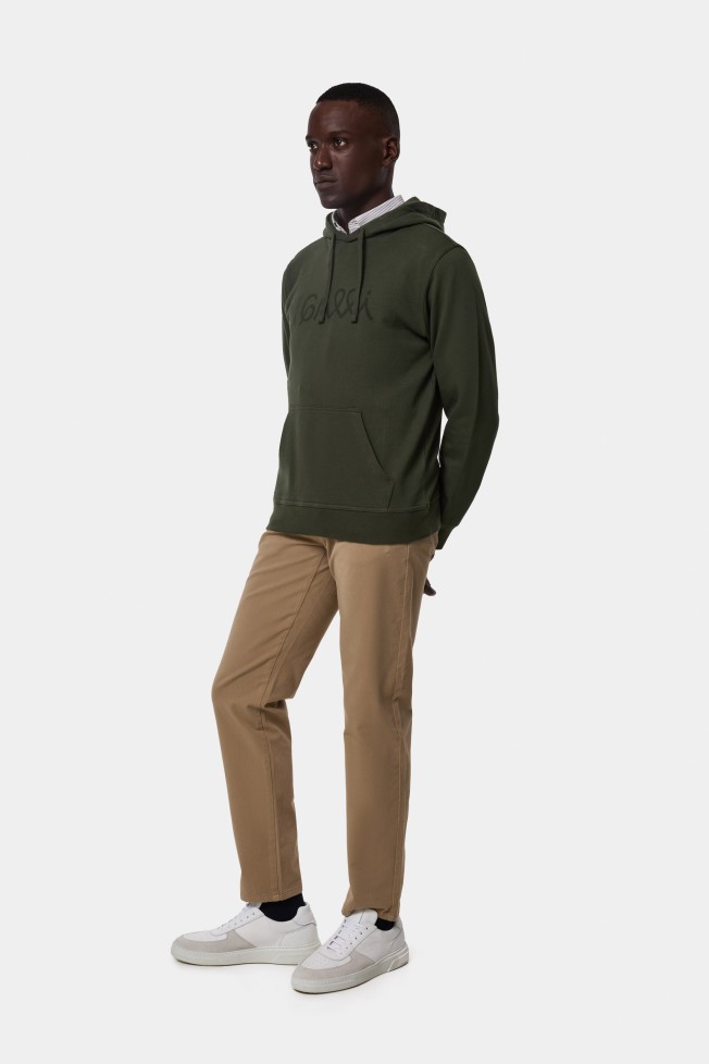 Camisola com capuz verde 100% algodão Camisola com capuz verde 100% algodão