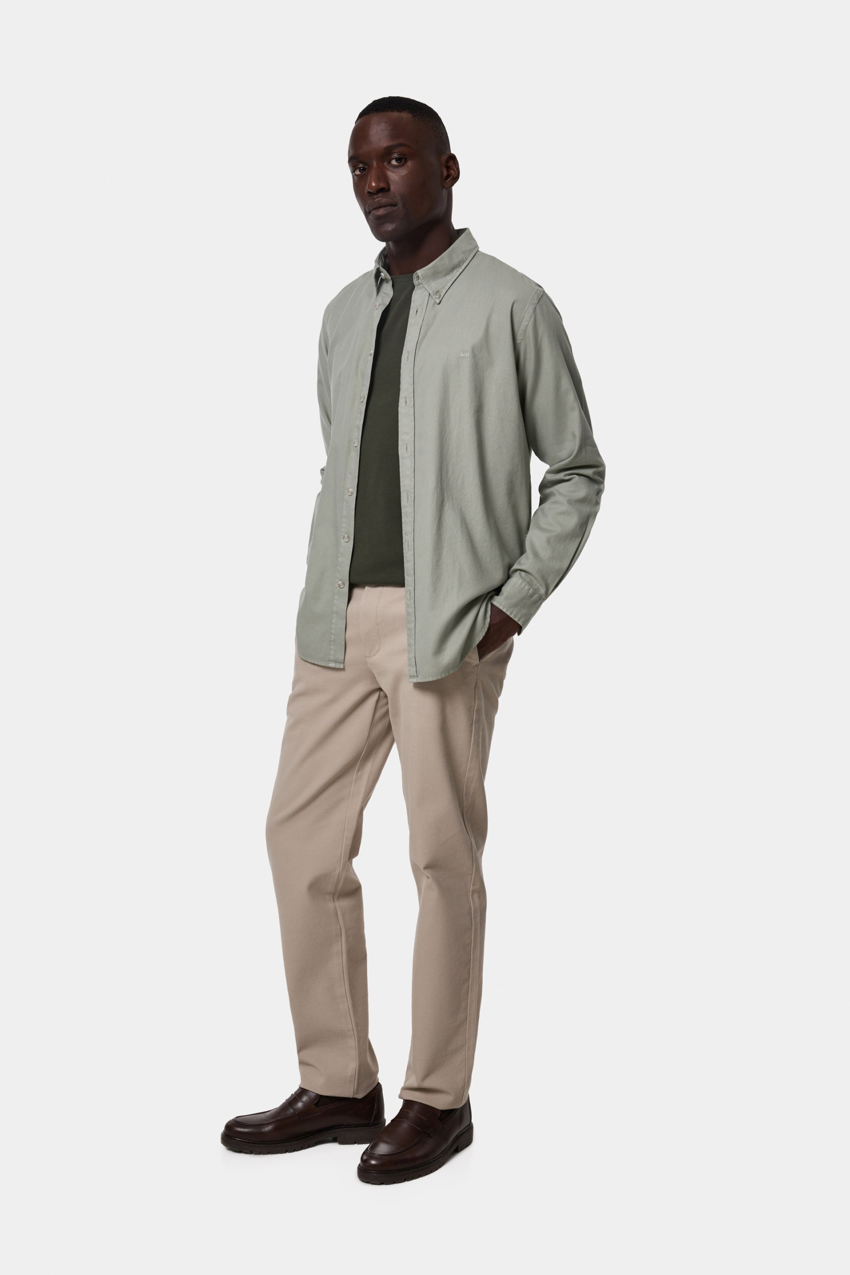 Camisa slim fit de algodón