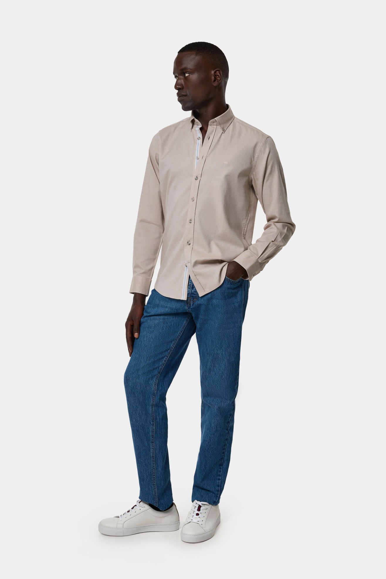 Camisa slim fit em algodo