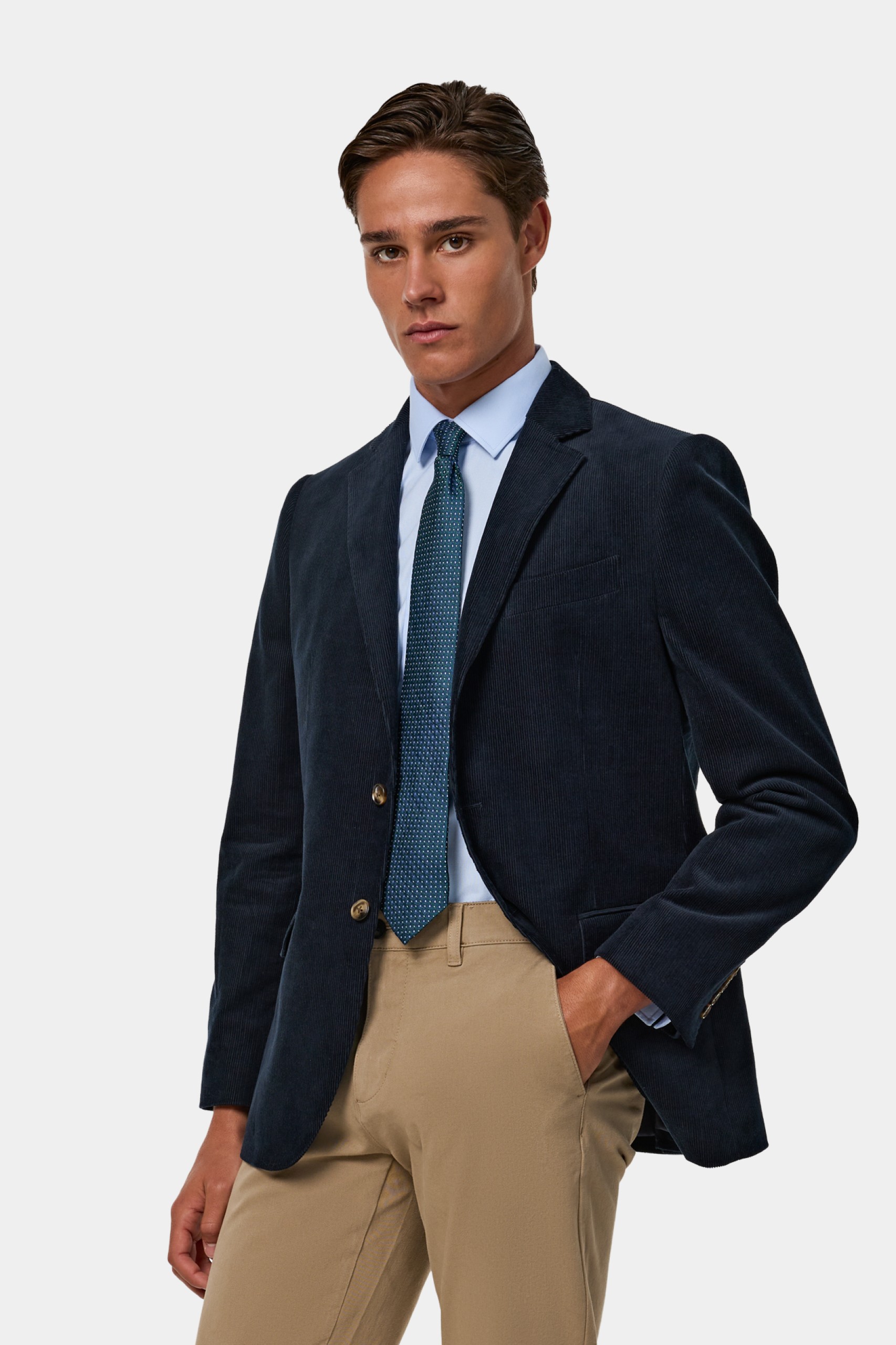 Blazer de bombasina de corte regular
