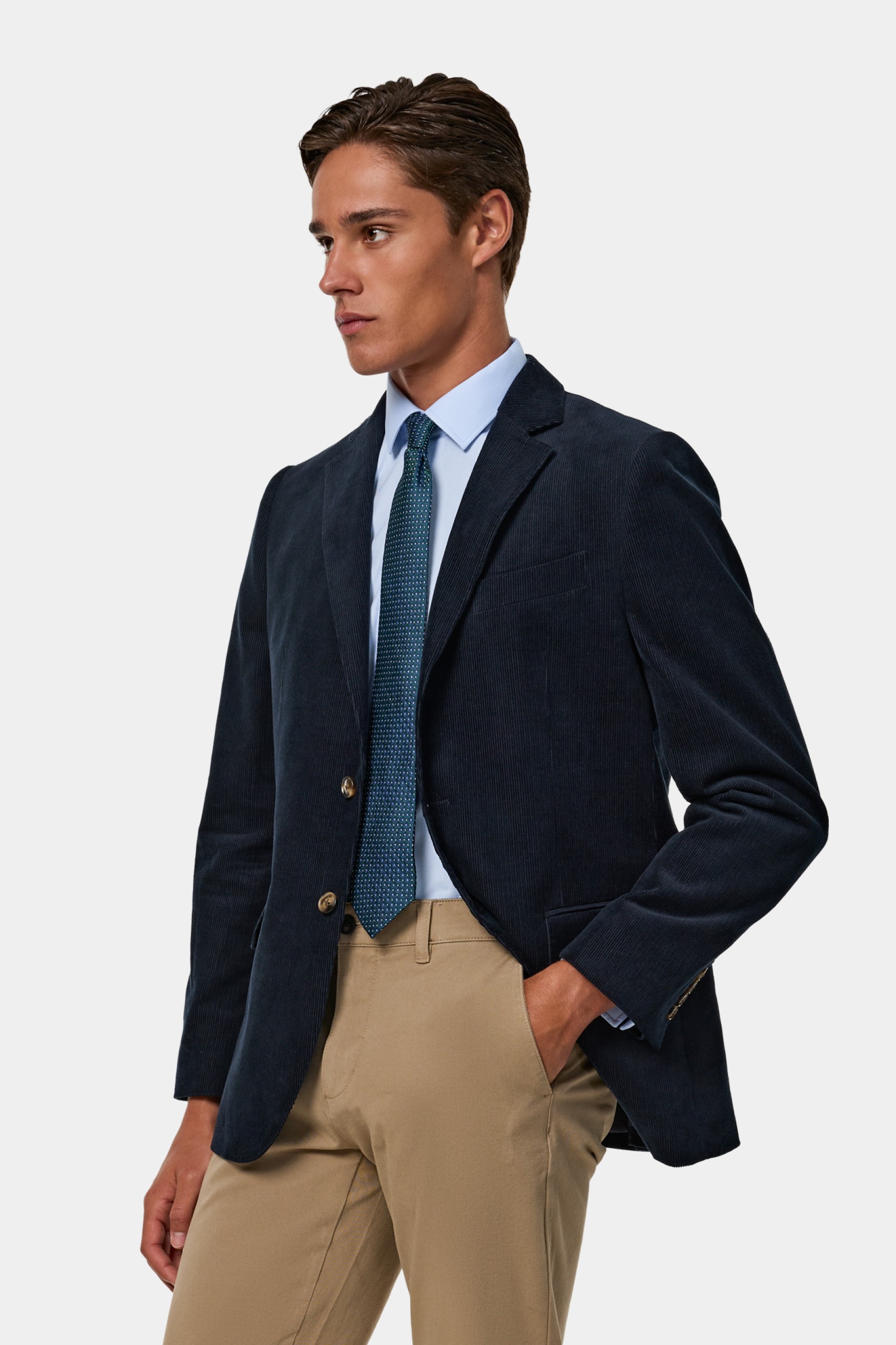 Blazer de bombasina de corte regular
