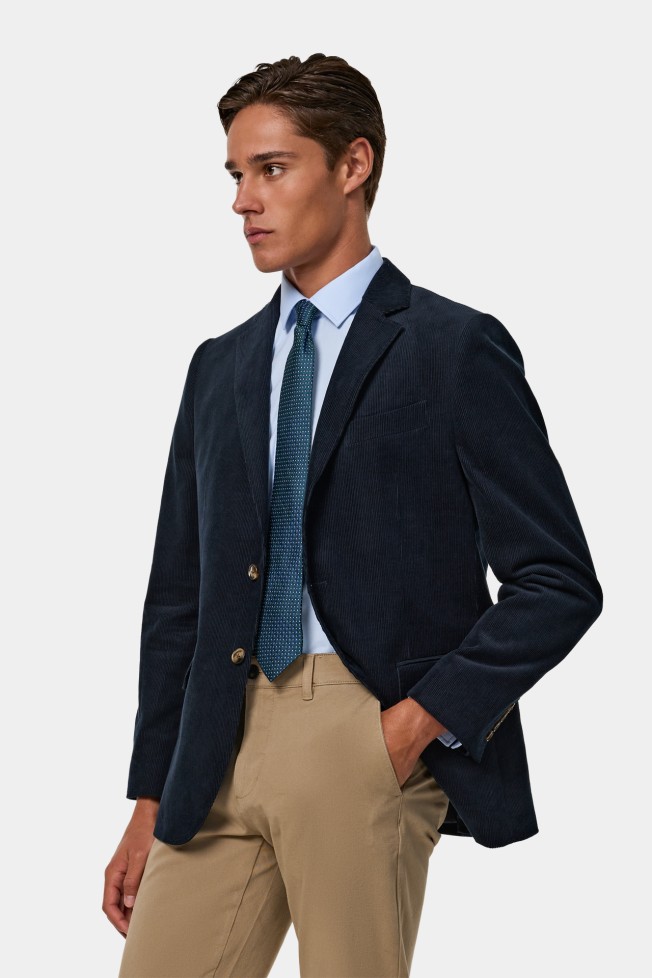 Blazer de bombasina de corte regular Blazer de bombasina de corte regular