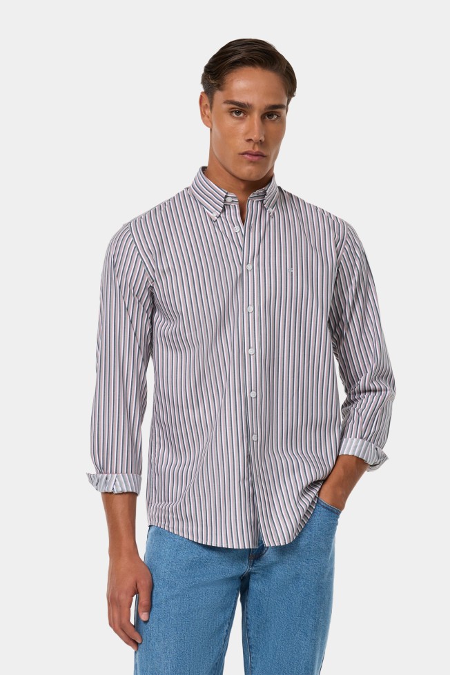 Camisa a rayas de corte regular Camisa a rayas de corte regular