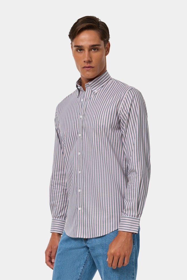 Camisa a rayas de corte regular Camisa a rayas de corte regular
